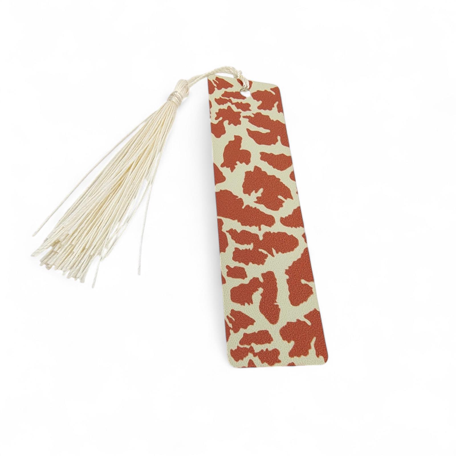 Lesezeichen aus Aluminium Geschenk zum Geburtstag, Muttertag Buchgeschenk "Motiv Animal Print Giraffe" Bookmark #LEALU