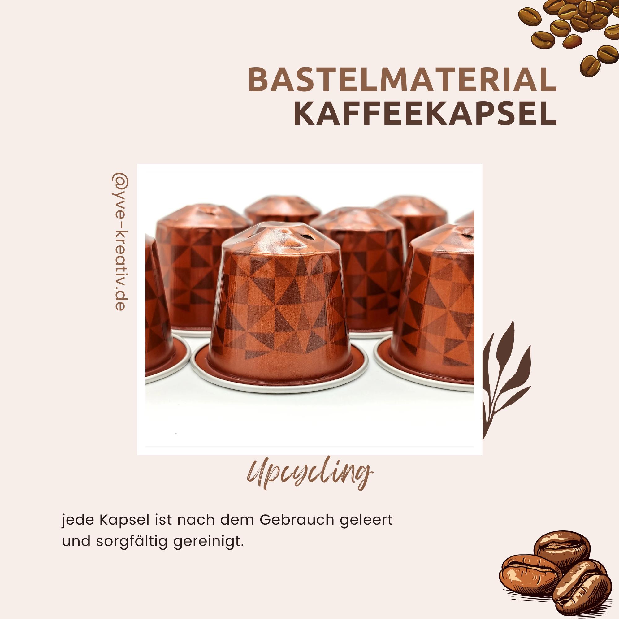 10 leere Kaffeekapseln Farbe rot-braun mit Muster zum Basteln Gestalten Bastelmaterial DIY Schmuckherstellung Zubehör #KNS