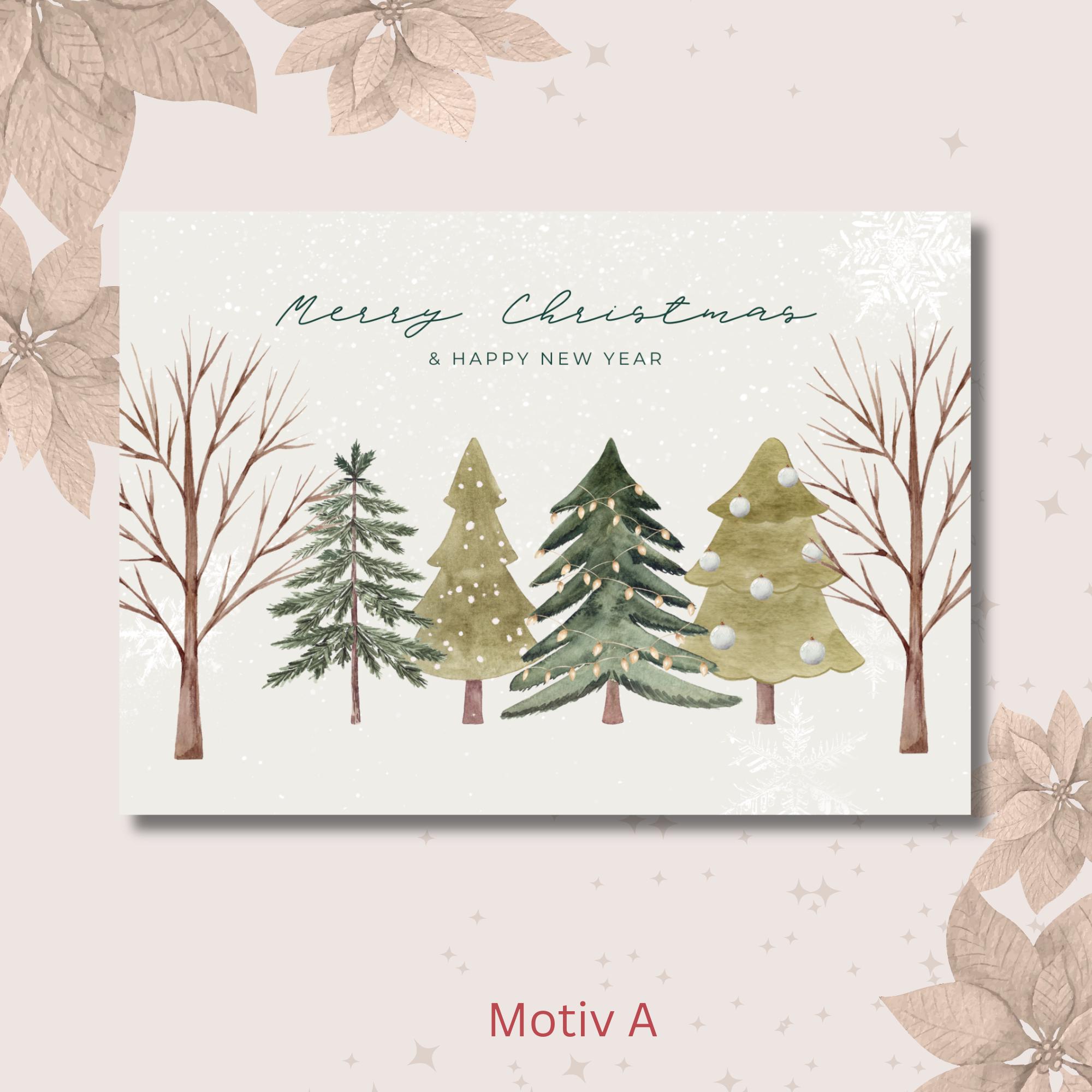 Weihnachtskarte Postkarte Weihnachten 2 Kartenmotive zur Auswahl, Geschenkkarte, Weihnachtsgruß, Grußkarte  #PLS