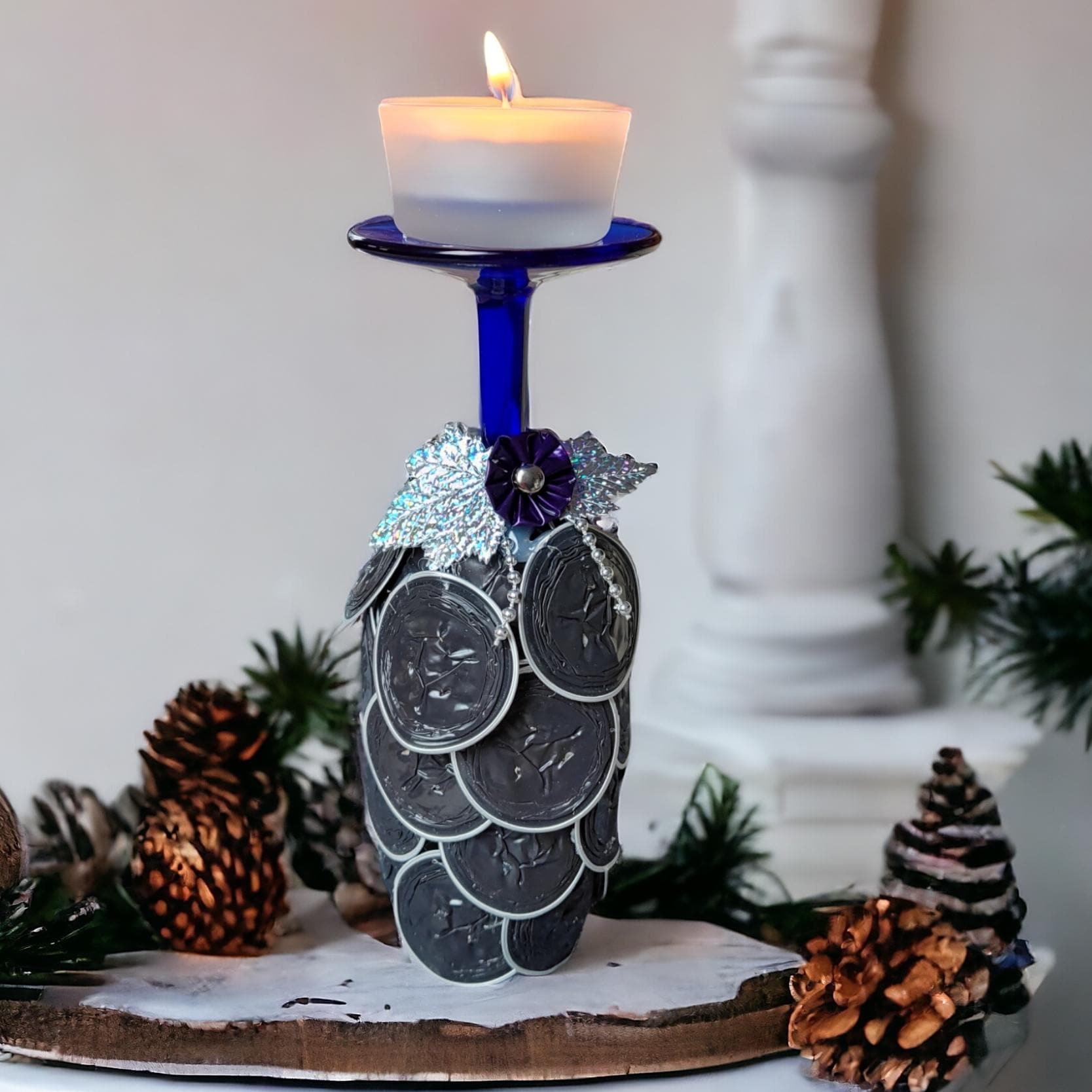 Kerzenständer Teelichthalter aus einem Sektglas und Kaffeekapseln Kerzenhalter für Teelicht  #1824119685