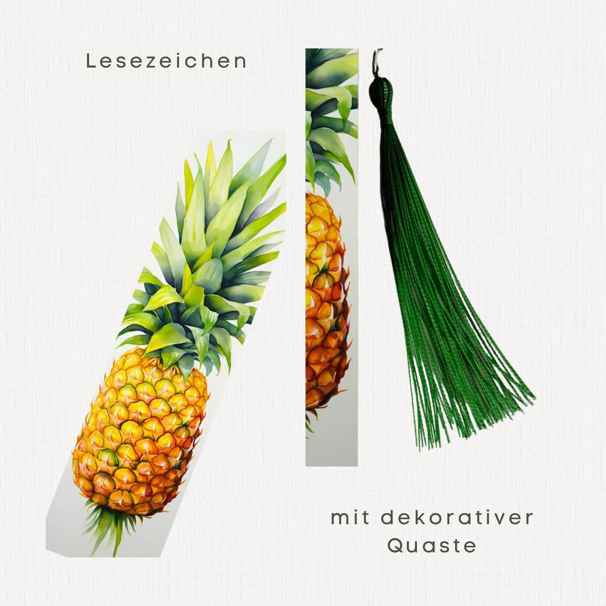 Lesezeichen aus Aluminium Ananas Orangen Geschenk Geburtstag Mitbringsel Freundin Buchgeschenk Bookmark Tropische Früchte #LEALU