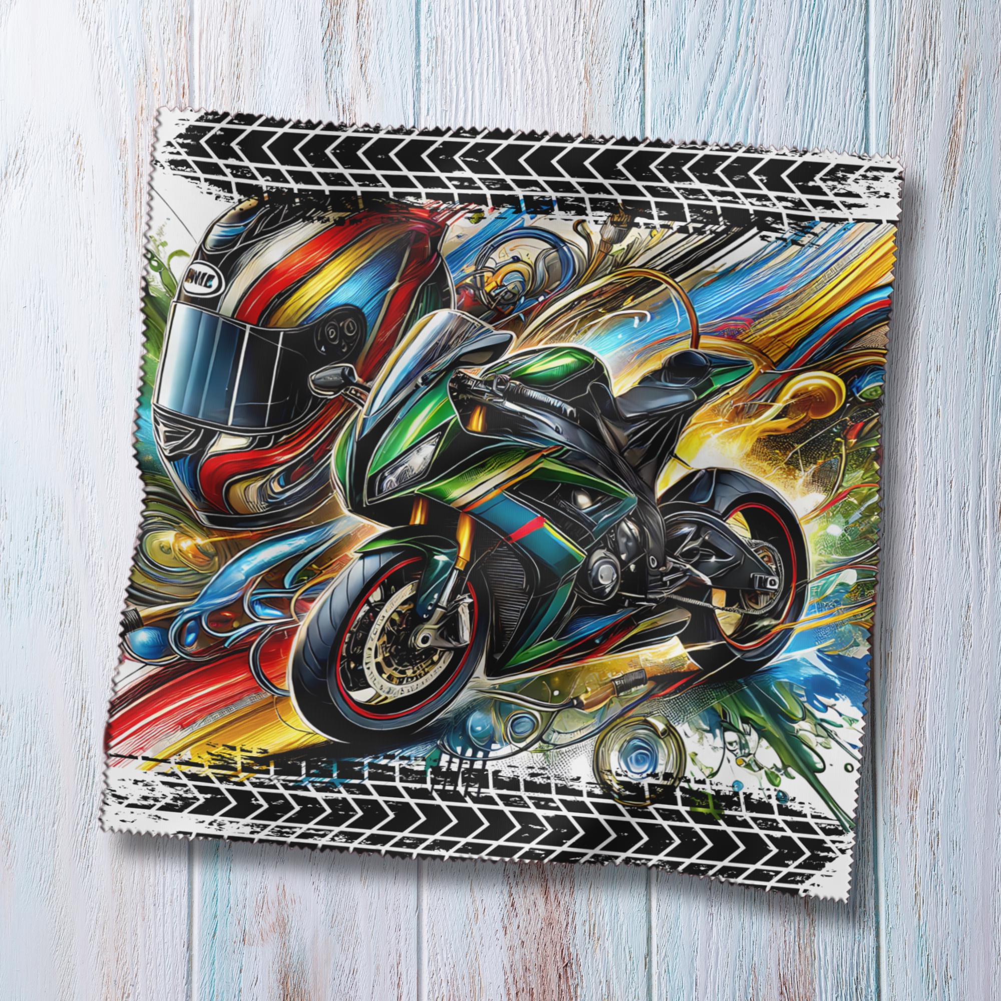 Brillenputztuch bedrucktes Mikrofasertuch für Brillen Tuch für Displays Objektive Geschenk Motoradfahrer #AL44