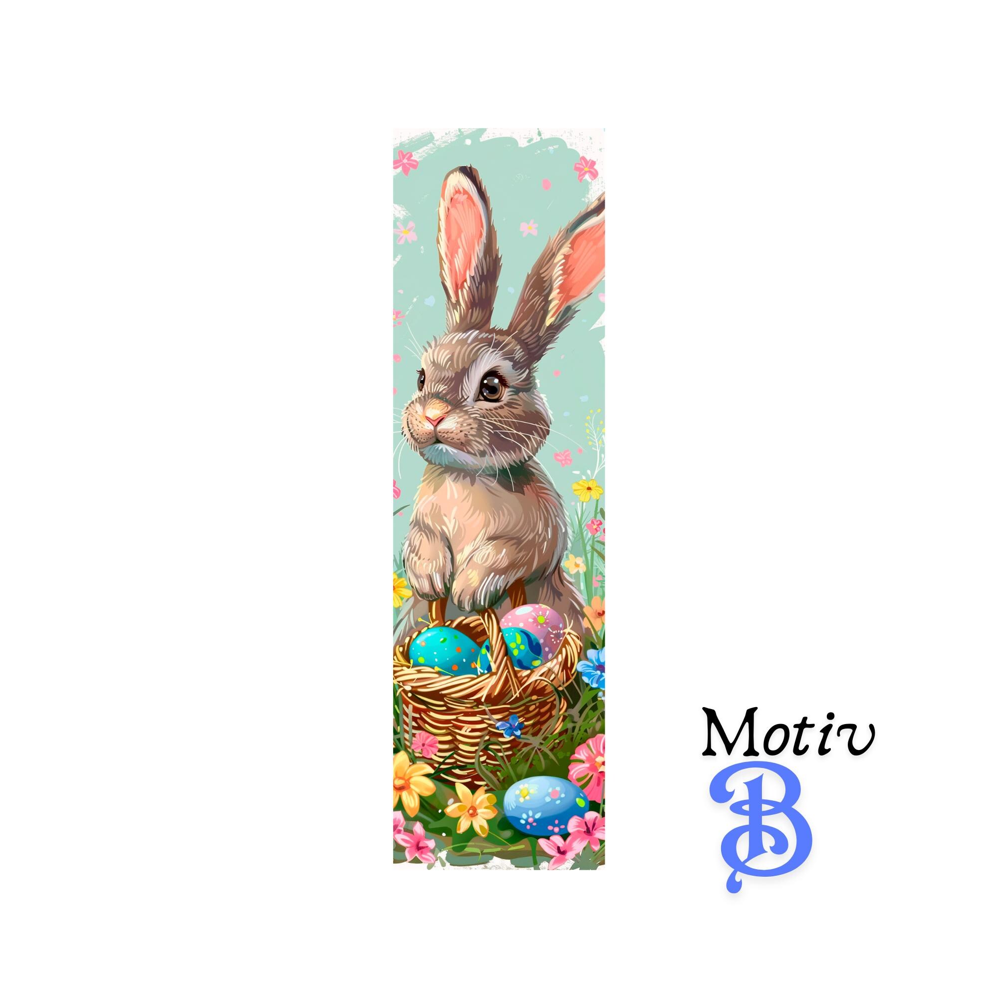Lesezeichen aus Aluminium Geschenk zu Ostern Hase Osterhase Ostereier Bücher Bookmark - 2 Motive zur Auswahl  #LEALU