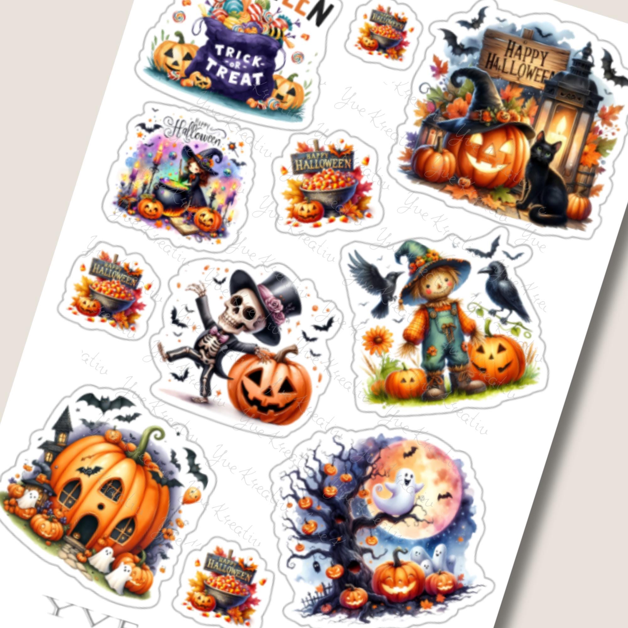 Aufkleber Halloween Stickerbogen Grusel Kürbis Vampire Sticker Set - 3 Bögen zur Auswahl in Weiß - Transparent - Matt - Glanz #SBA6 Aufkleber Halloween Stickerbogen Grusel Kürbis Vampire Sticker Set - 3 Bögen zur Auswahl in Weiß - Transparent - Matt - Glanz #SBA6