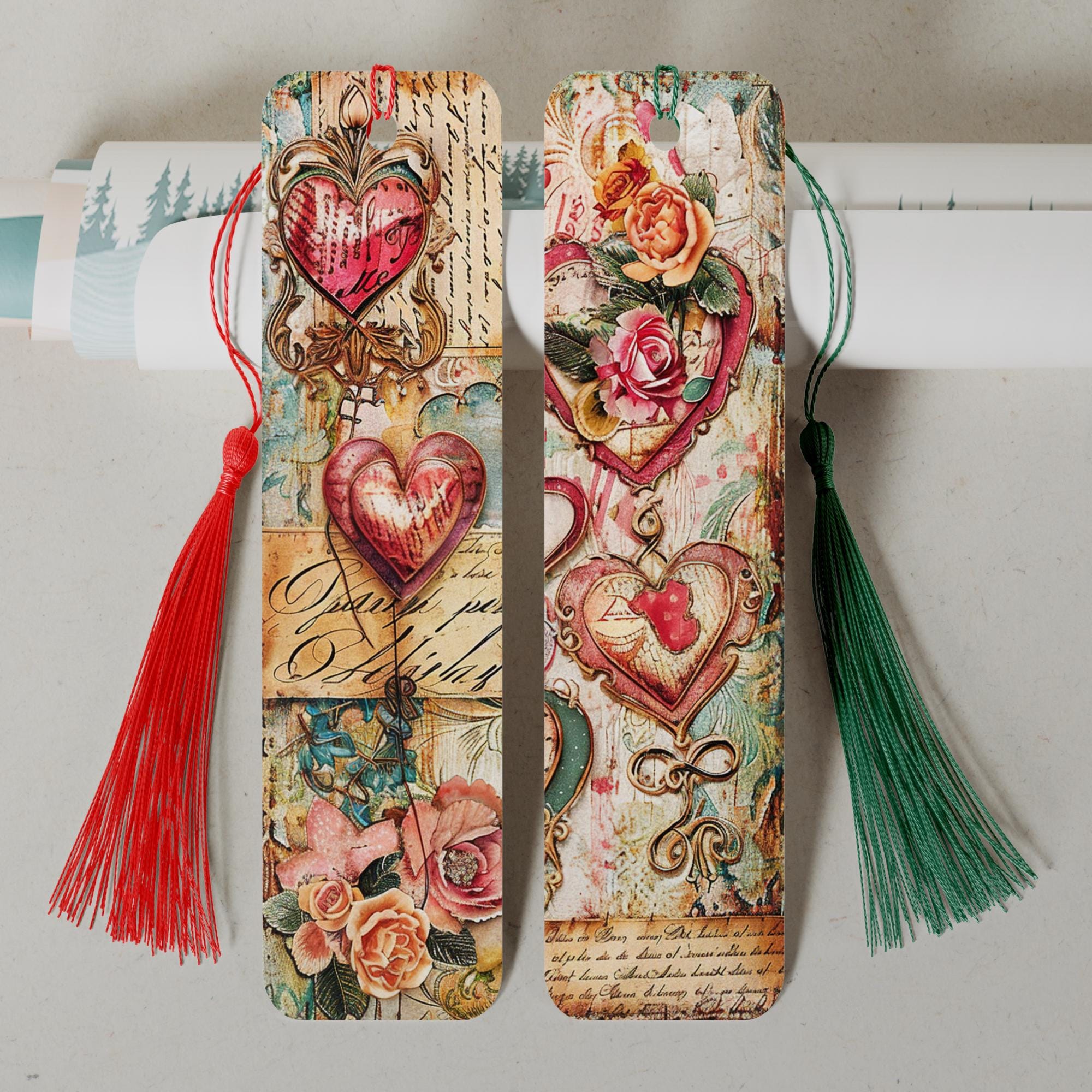 Lesezeichen aus Aluminium Geschenk zum Geburtstag Valentinstag Bücher Bookmark - 3 Motive zur Auswahl  #LEALU