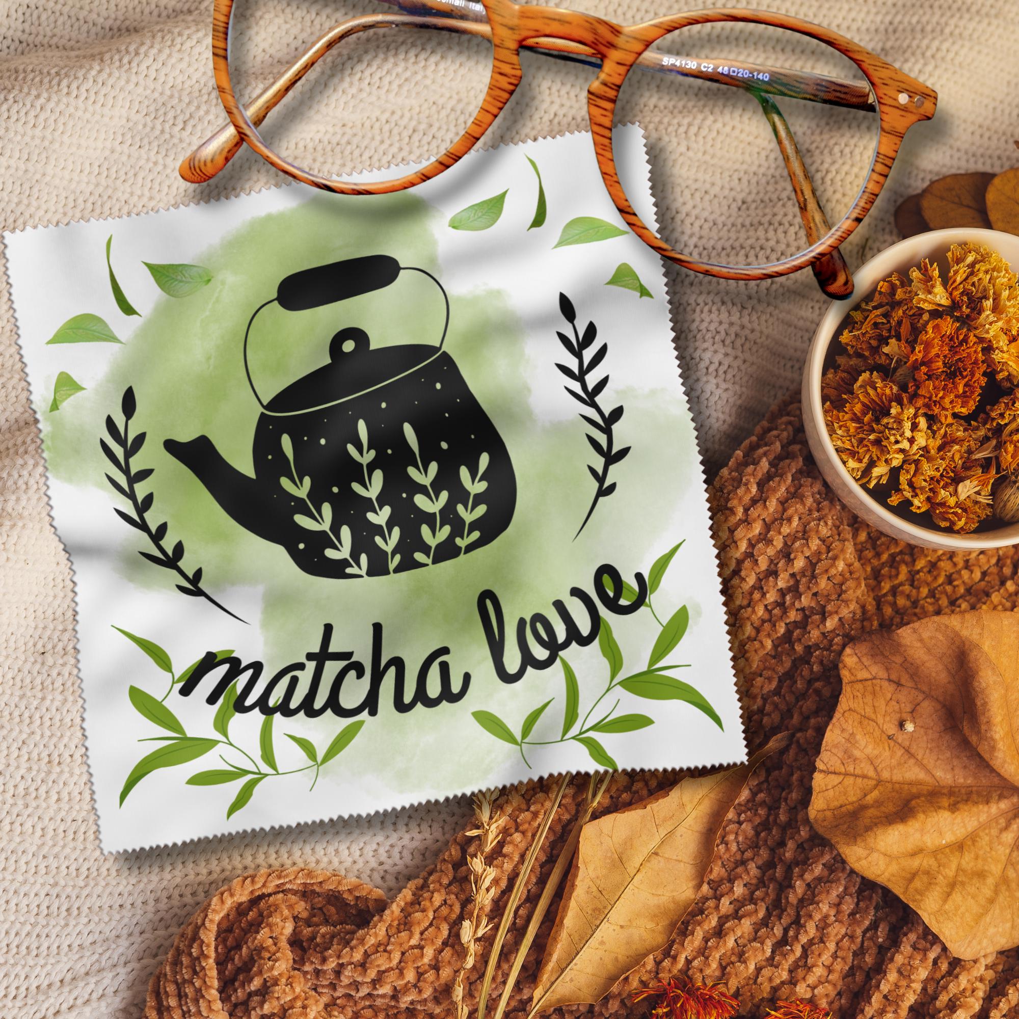 Brillenputztuch Matcha Tee Geschenk Geburtstag Mitbringsel Teetrinker bedrucktes Mikrofasertuch für Brille Sonnenbrille Displays #ES16