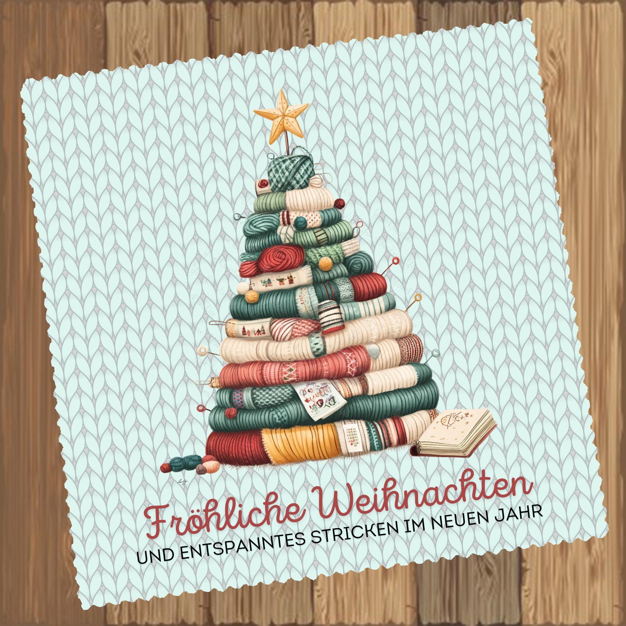 Brillenputztuch Tannenbaum Weihnachten Wichtelgeschenk Stricken Geschenk bedrucktes Mikrofasertuch für Brillen Display Handy #WE14