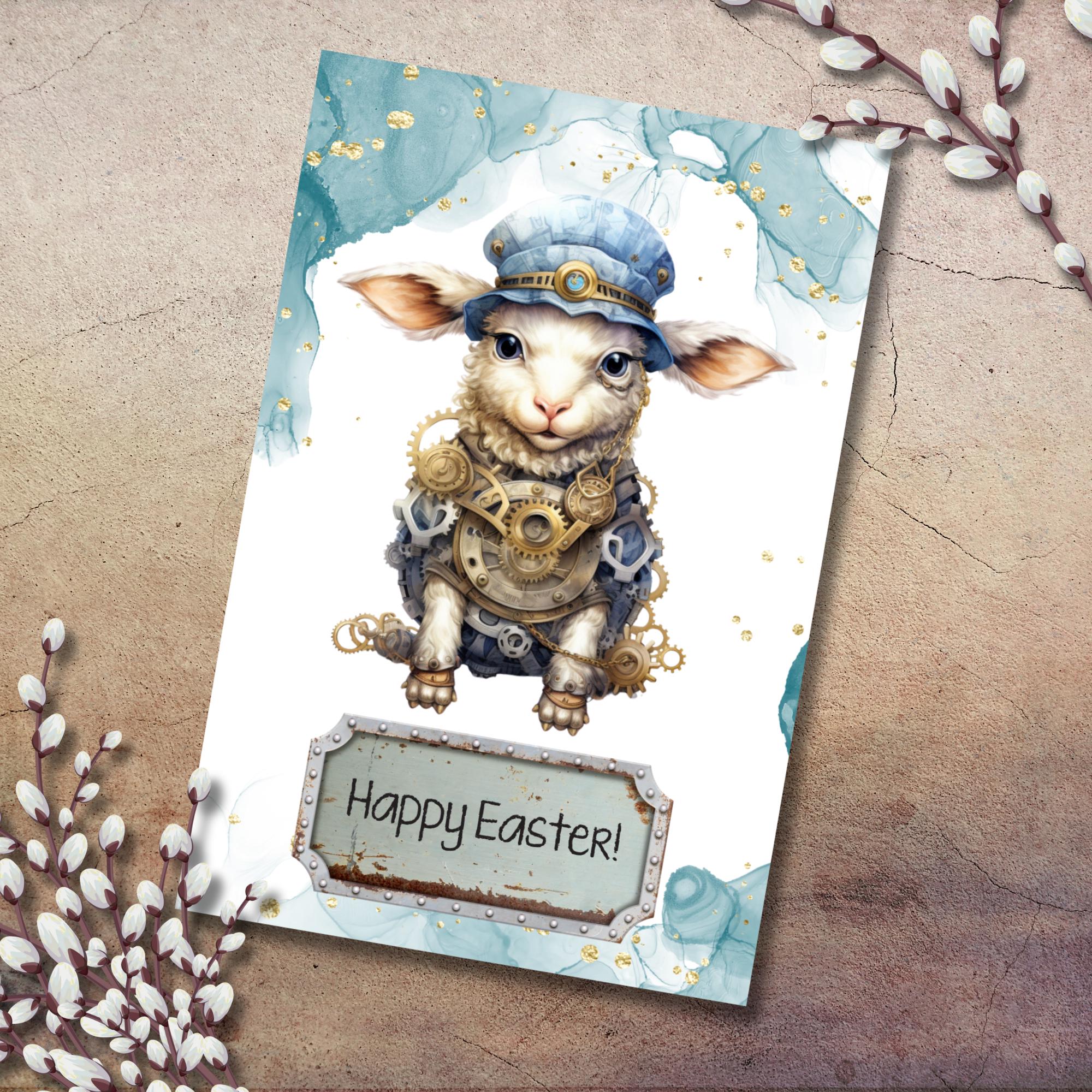Karte zu Ostern, Postkarte, Glückwunschkarte, Grußkarte, Geschenkkarte auf DIN A6 Karte mit Glanzoberfläche #PHO