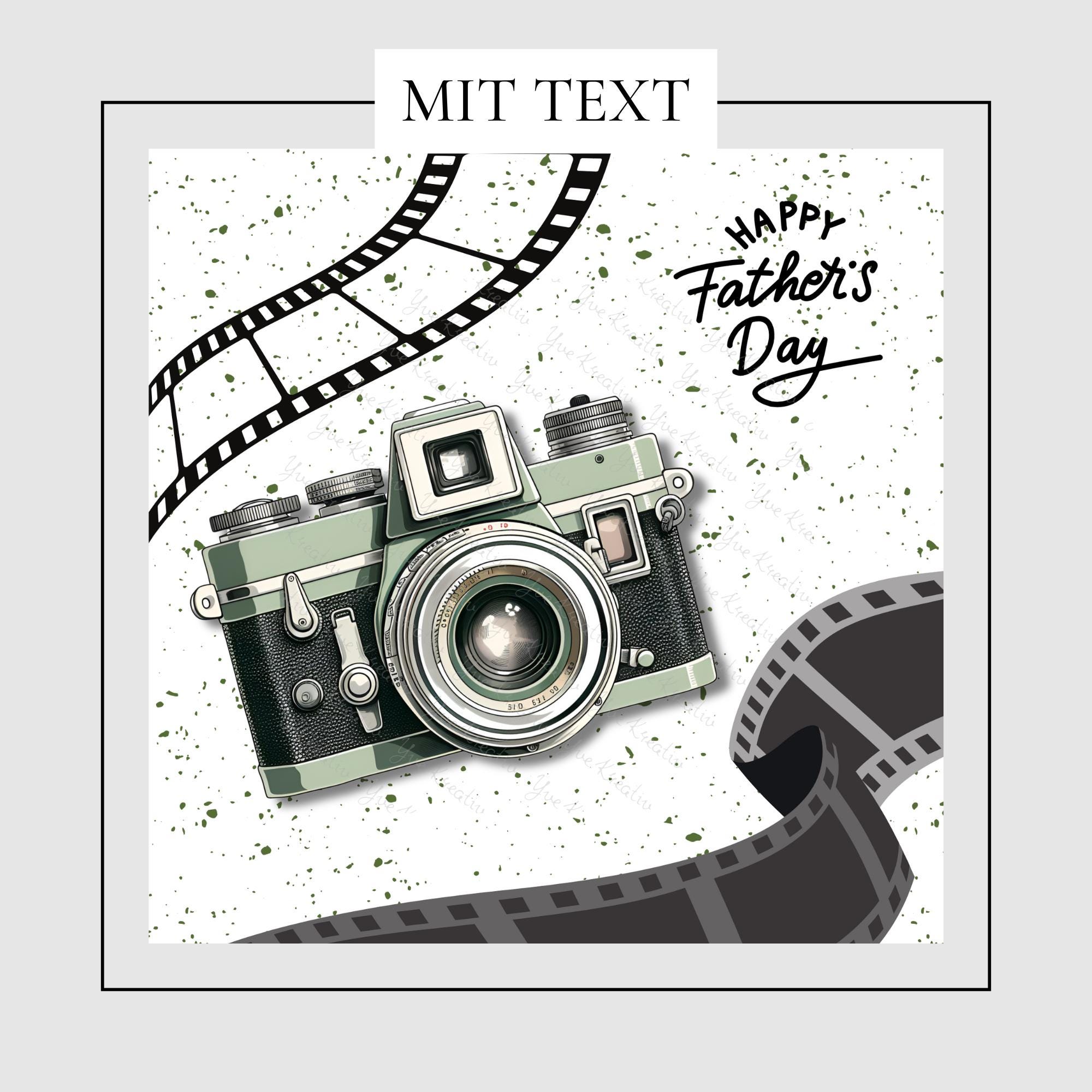 Brillenputztuch Kamera Vatertag MIT oder OHNE Text bedrucktes Mikrofasertuch für Brillen Displays Objektive 15x15 cm #VA1