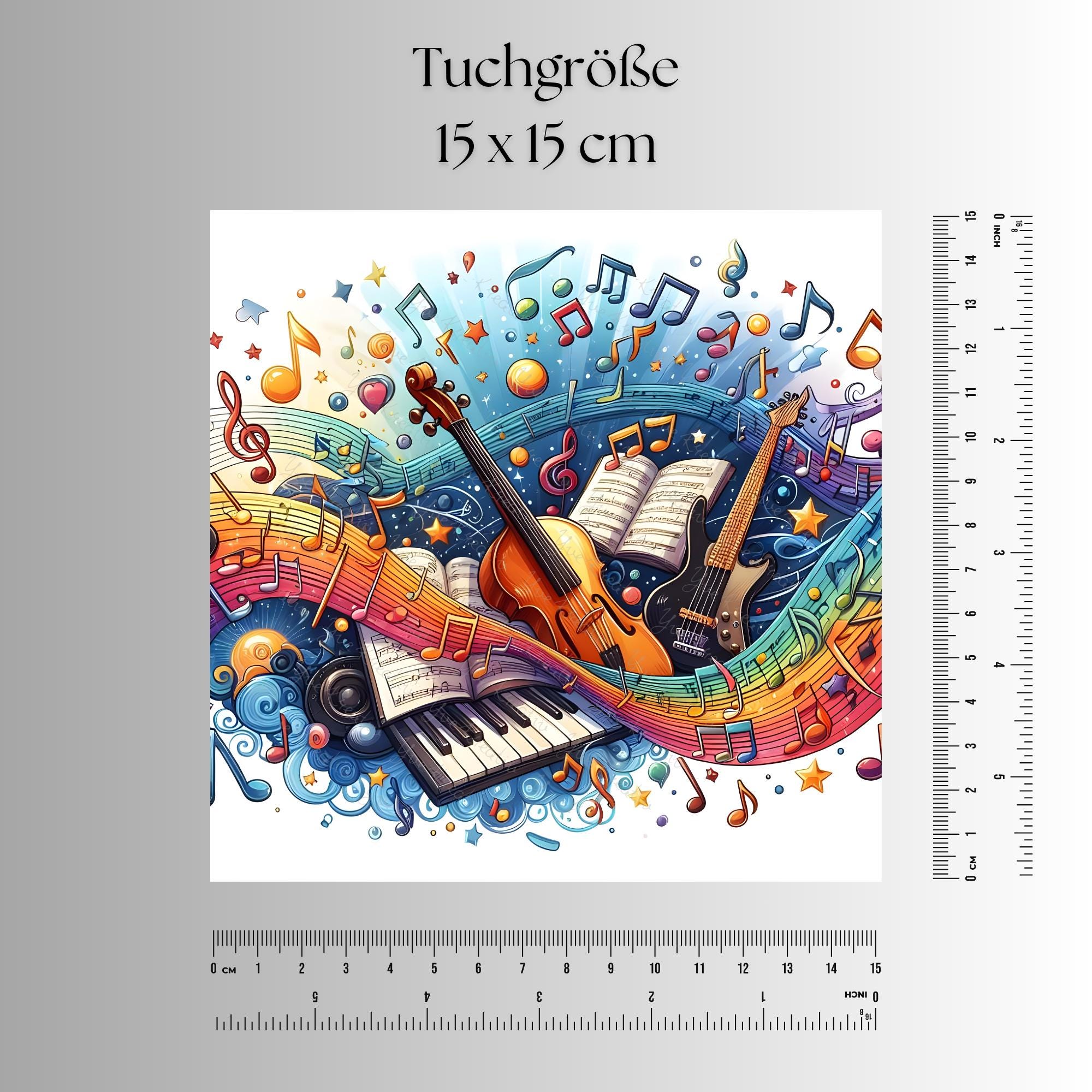 Brillenputztuch Welt der Musik bedrucktes Mikrofasertuch für Sonnenbrille Displays Handy Geschenk Musiker Mitbringsel Musiklehrer #MC16