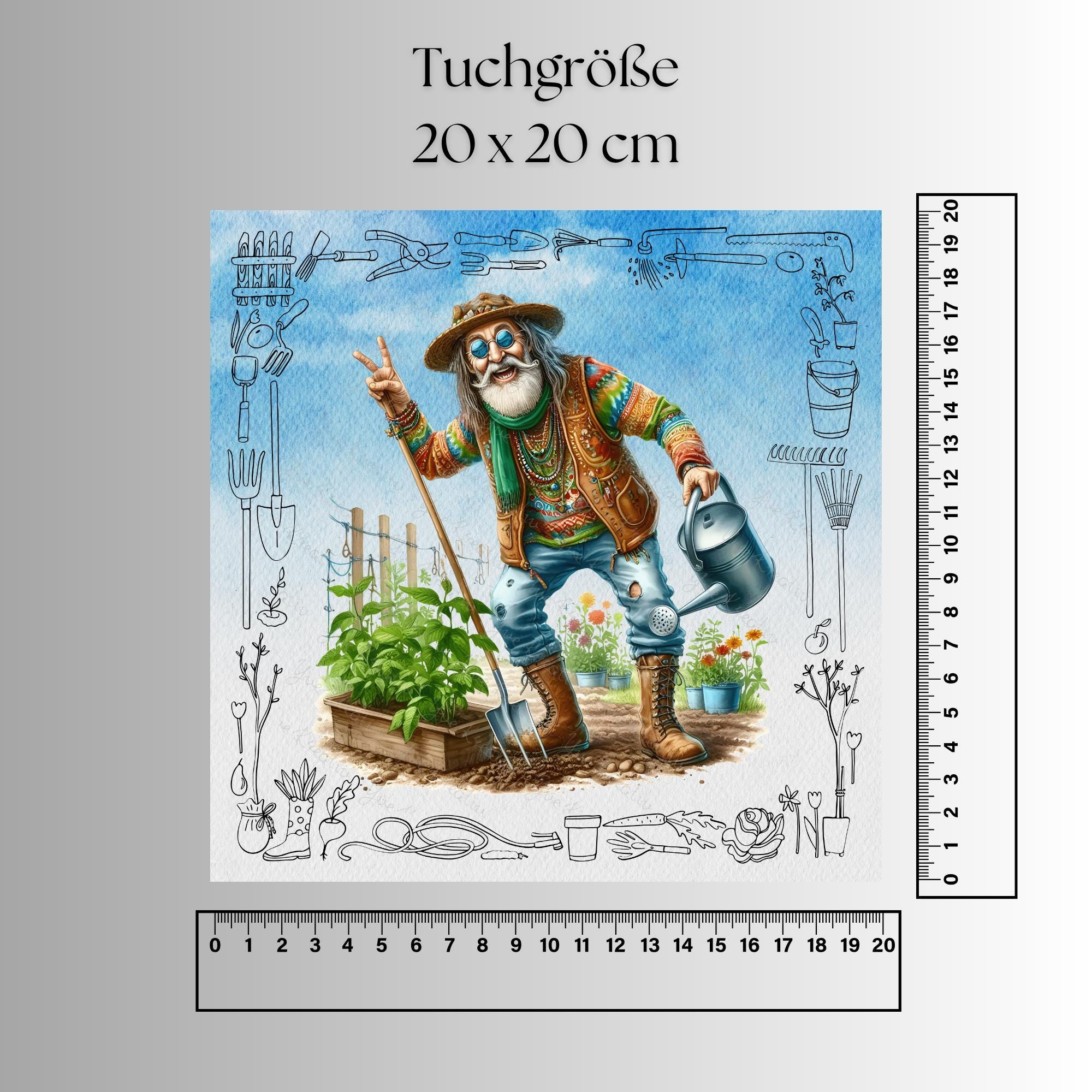 Brillenputztuch Gärtner bedrucktes Mikrofasertuch für Brillen Displaytuch Sonnenbrille Geschenk Gartenfreund Mitbringsel Opa #BE12