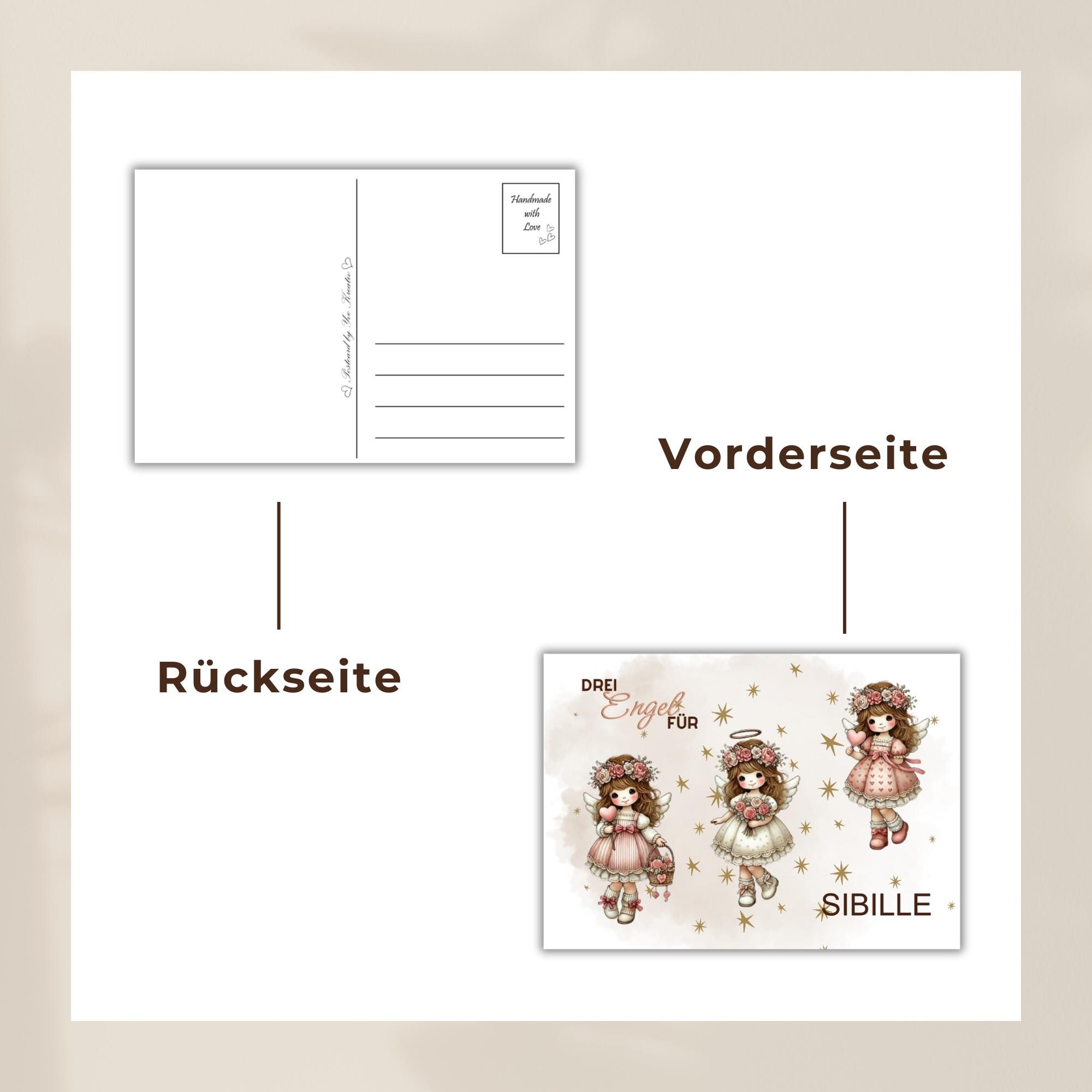Postkarte mit Namen personalisiert Grußkarte Karte zum Geburtstag Gutschein Engel #PLS Postkarte mit Namen personalisiert Grußkarte Karte zum Geburtstag Gutschein Engel #PLS