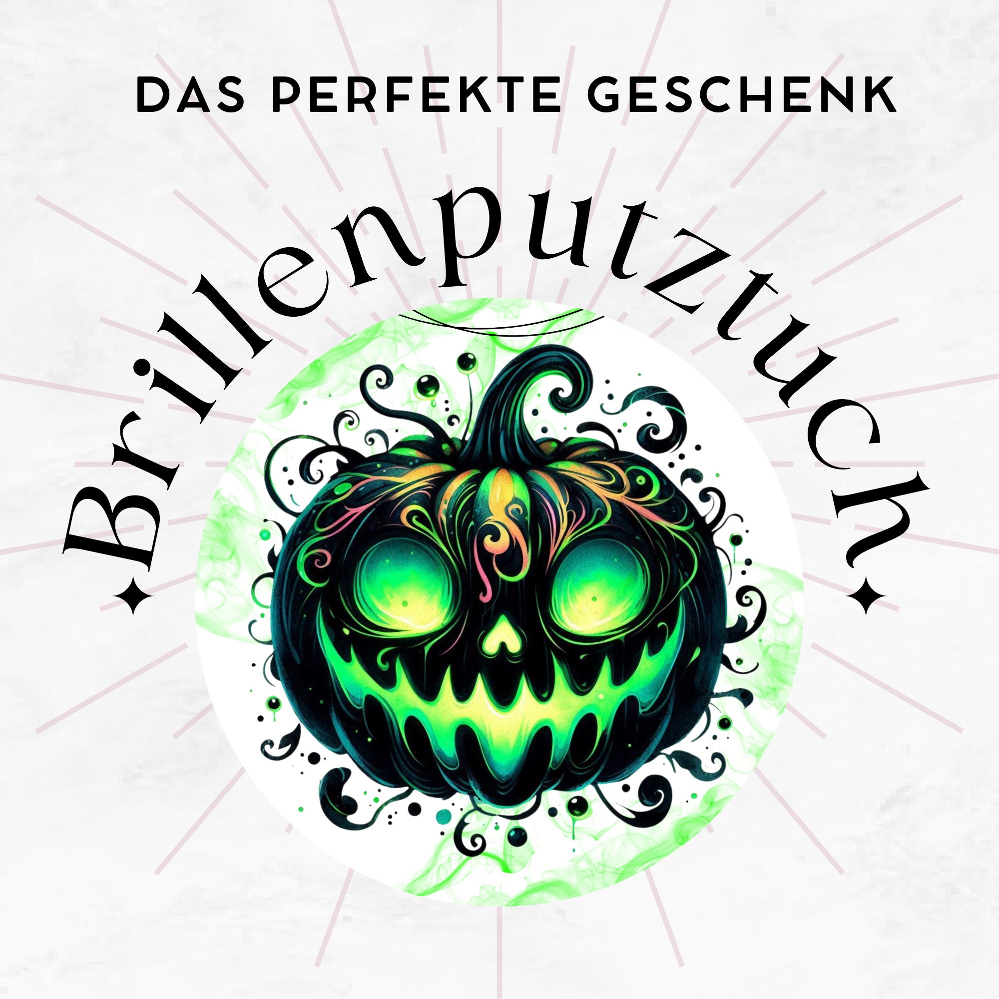 Brillenputztuch Jack O Lantern Halloween bedrucktes Mikrofasertuch für Brille Display Handy Sonnenbrille Größe 15x15 cm oder 20x20 cm #SA14