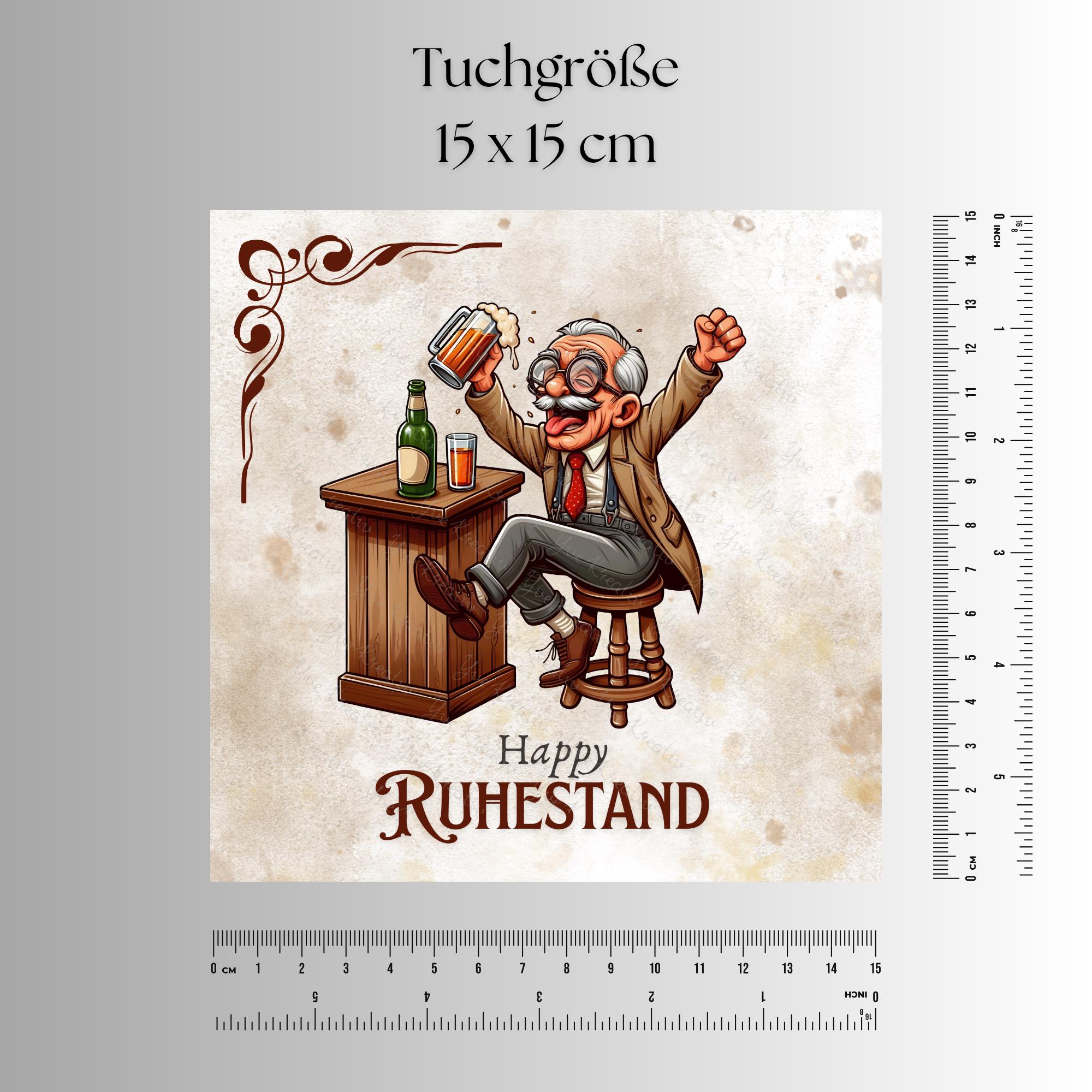 Brillenputztuch Ruhestand bedrucktes Mikrofasertuch für Brille Sonnenbrille Display Handy Geschenk zur Rente Abschied Kollege #BE16