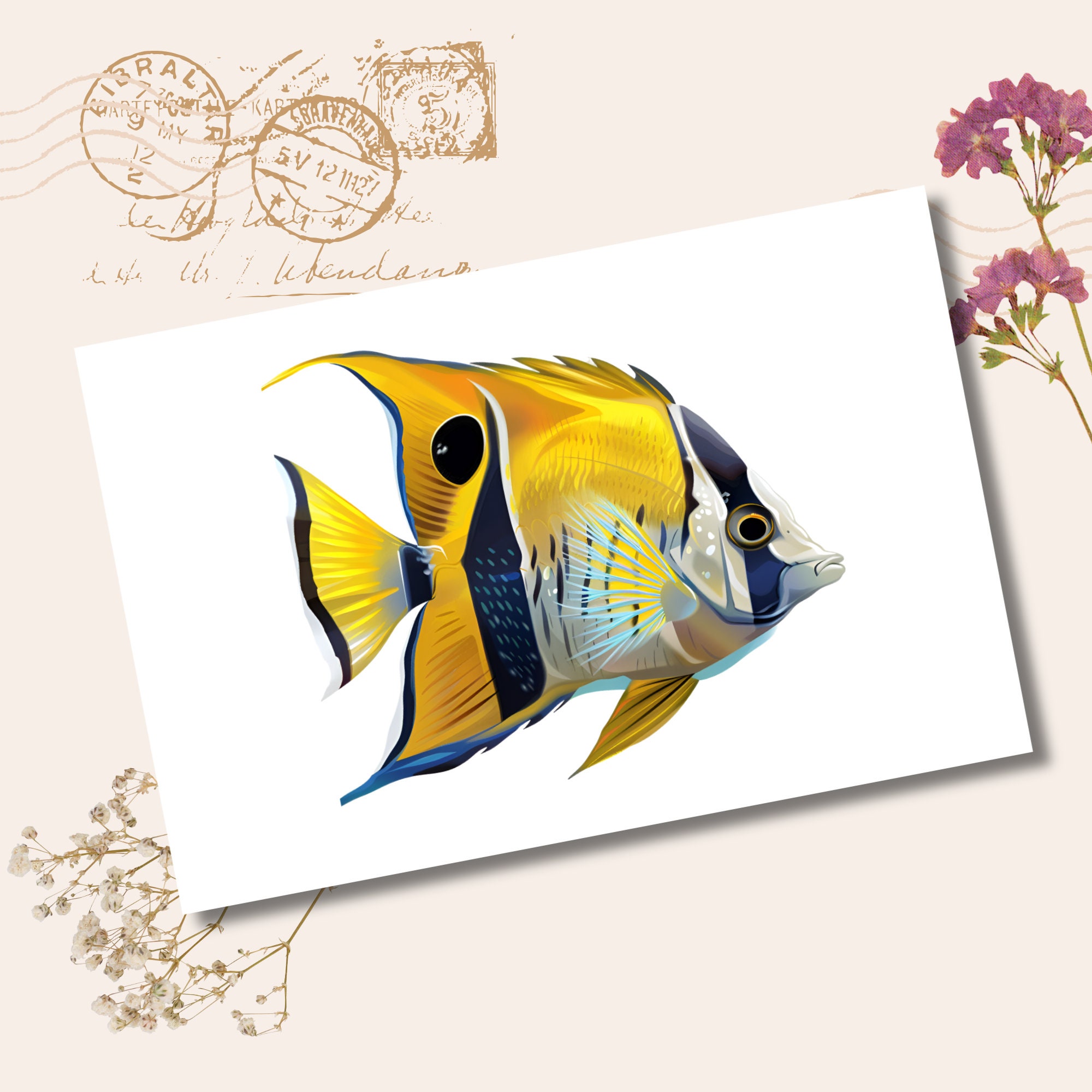 Postkarte Fisch Grußkarte Karte Südseefisch Geburtstag Motivation Aufmunterung Mitbringsel Freund Geschenk Reise #PLS PHO