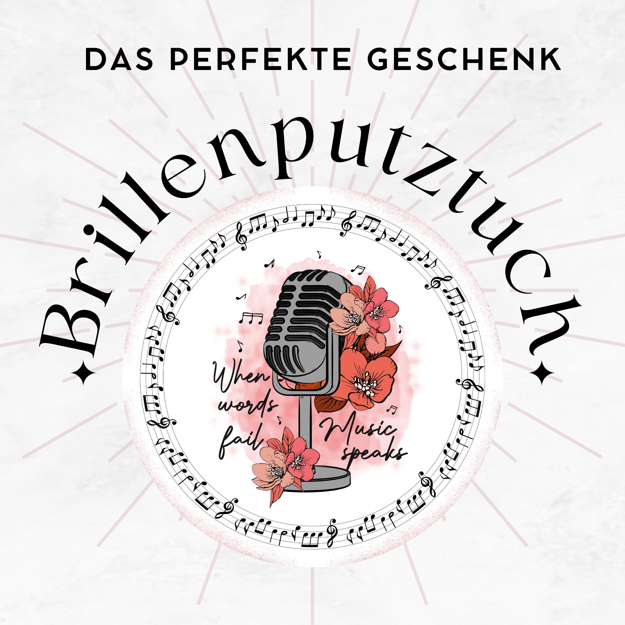 Brillenputztuch Musik Mikrofon bedrucktes Mikrofasertuch für Sonnenbrille Display Handy Musiker Geschenk Musikerliebhaber #MC7