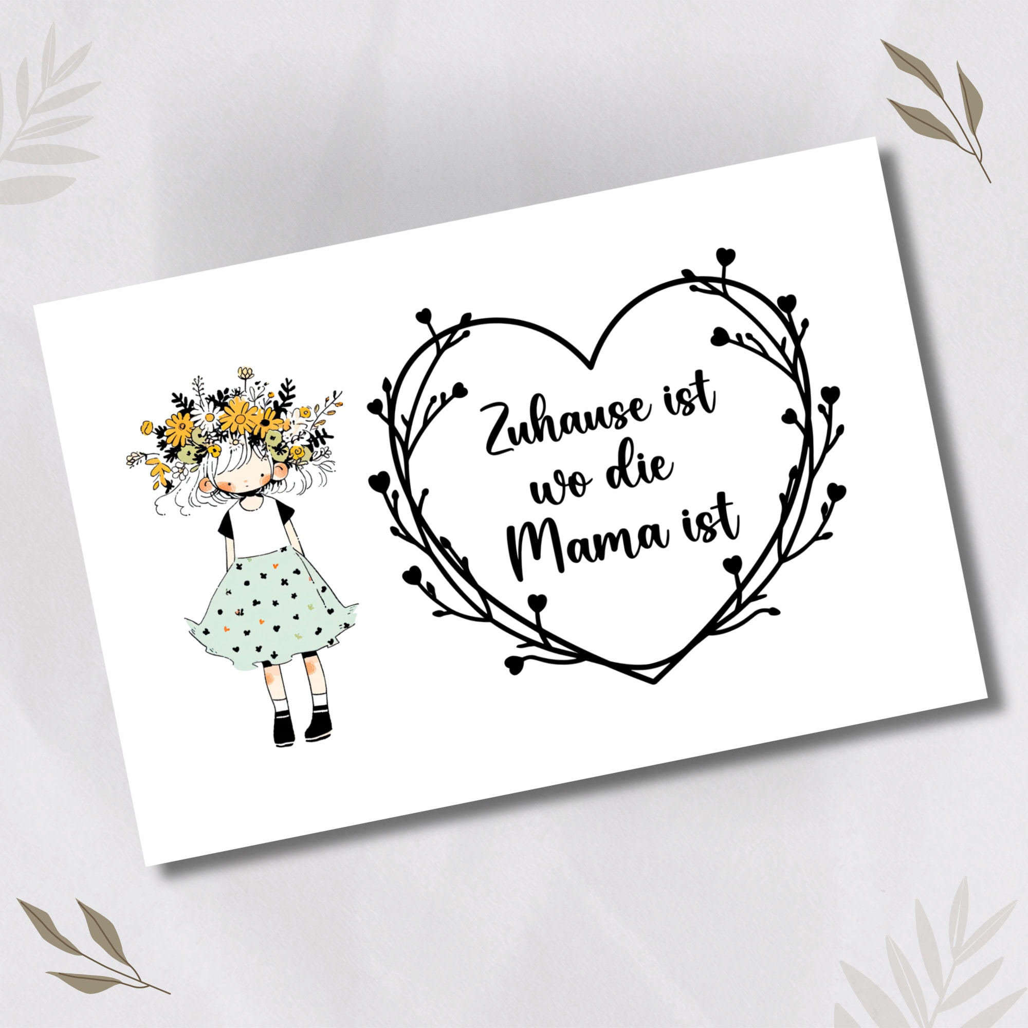 Postkarte, Grußkarte, Karte zum Muttertag, Muttertagskarte, Mama Karte, Grußkarte Muttertag, Geburtstag Mama