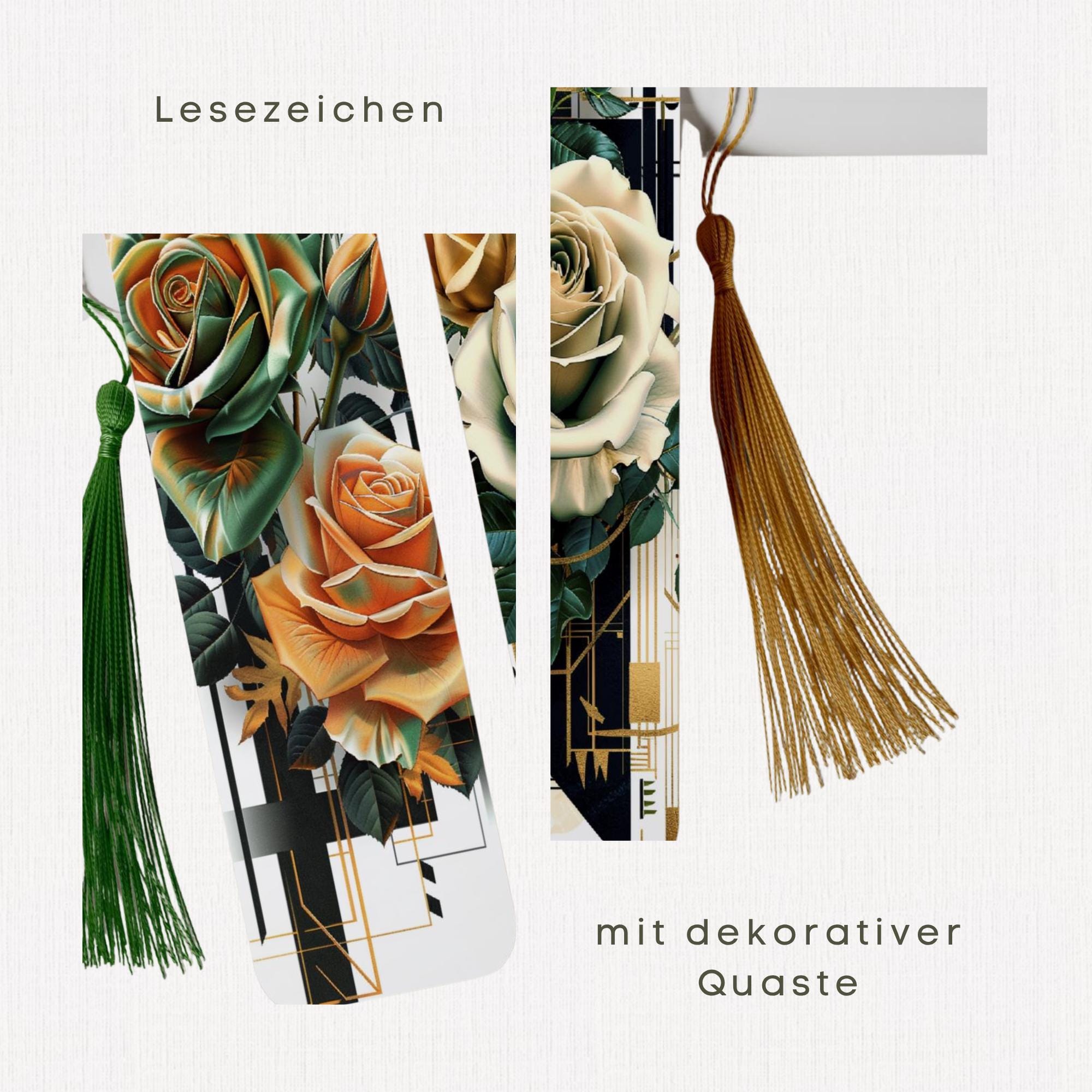 Lesezeichen aus Aluminium Rosen Geschenk Sommer Bücherzeichen Mitbringsel Gärtner Bookmark Blumen - 2 Motive zur Auswahl  #LEALU