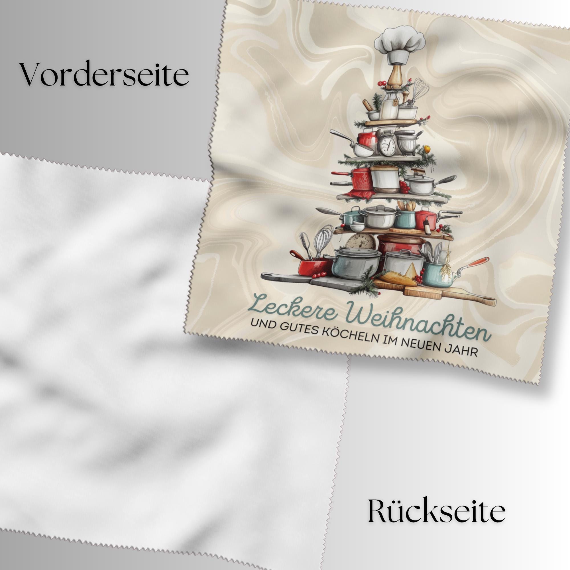 Brillenputztuch Tannenbaum Weihnachten Wichtelgeschenk Koch Geschenk Köchin bedrucktes Mikrofasertuch für Brillen Display Handy #WE21