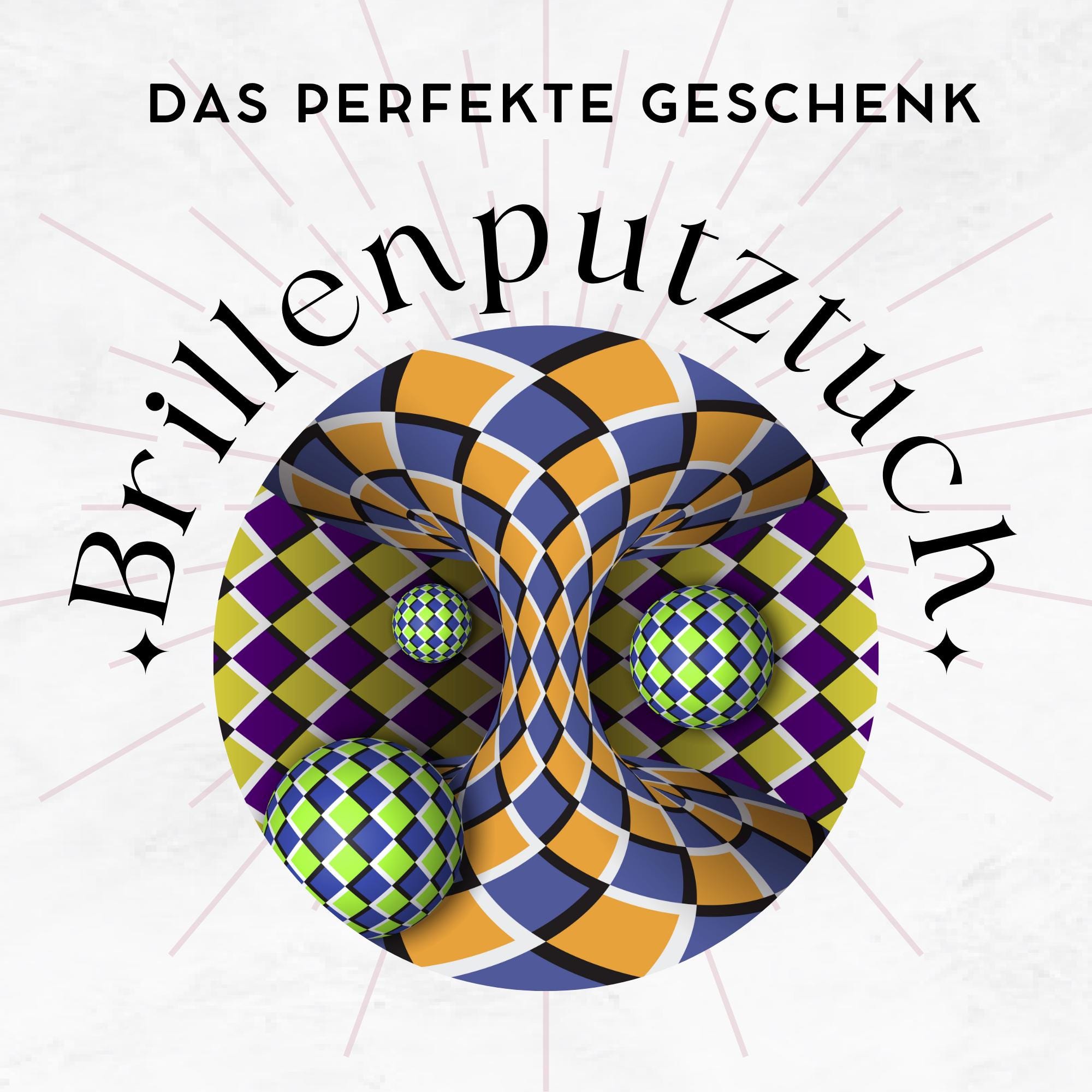 Brillenputztuch Optische Täuschung bedrucktes Mikrofasertuch für Brille Sonnenbrille Displays Handyputztuch Brillentuch Mikrofaser #AL72