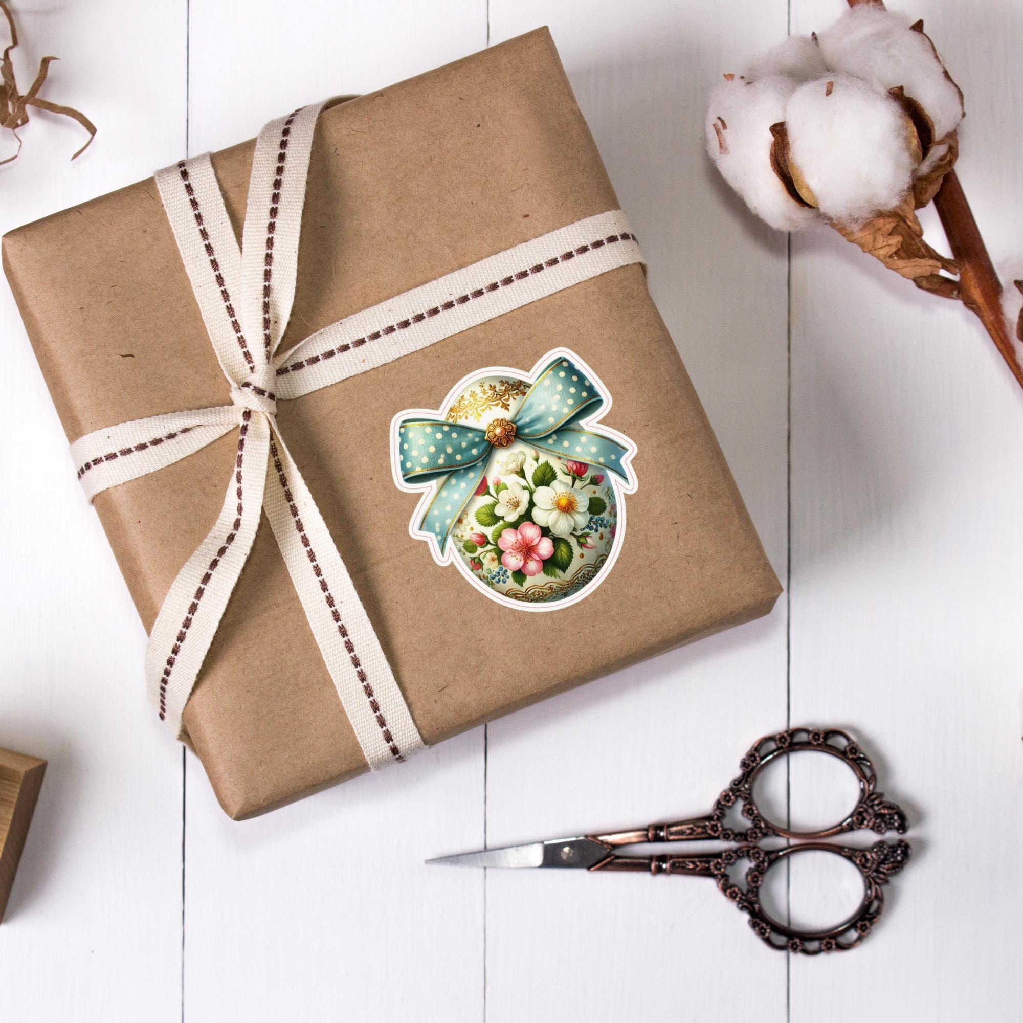 Aufkleber Ostern großer 8 cm Sticker Osterei Deko Osterfest Geschenkaufkleber Dekoei - zur Auswahl in Weiß oder Transparent  #SEG8