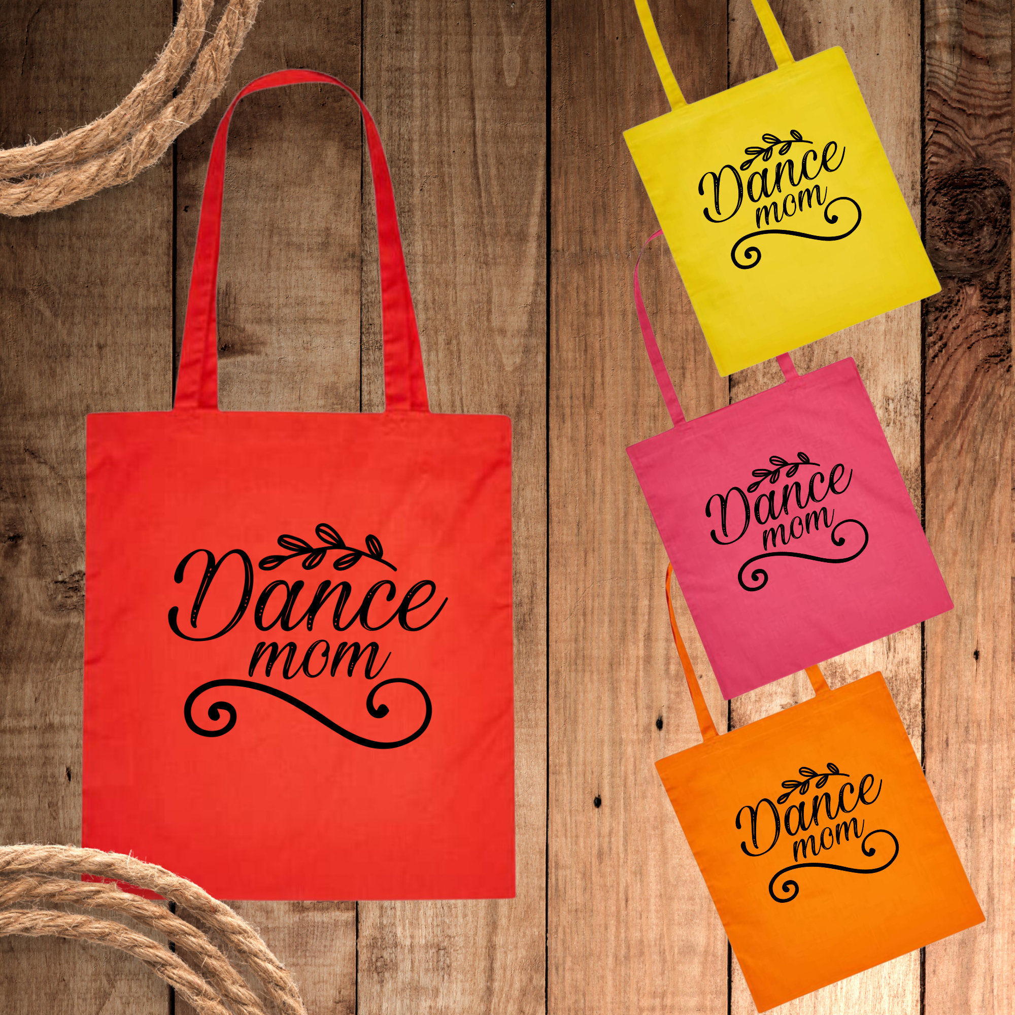 Stofftasche, Stoffbeutel, Einkaufstasche, Tasche, Baumwolltasche, Motiv "Dance Mom" verschiedene Farben  #STBAUBNT