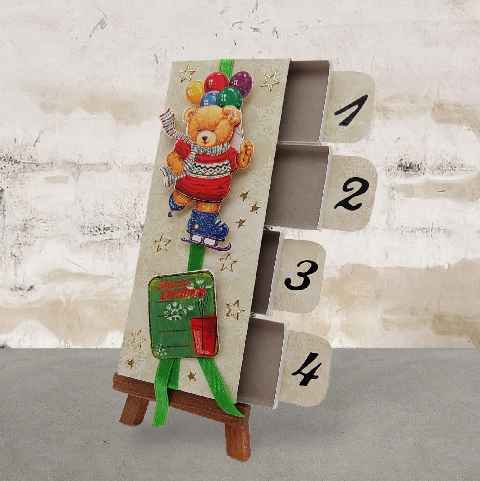 Adventskalender zum Befüllen aus 4 Streichholzschachteln  #613960890