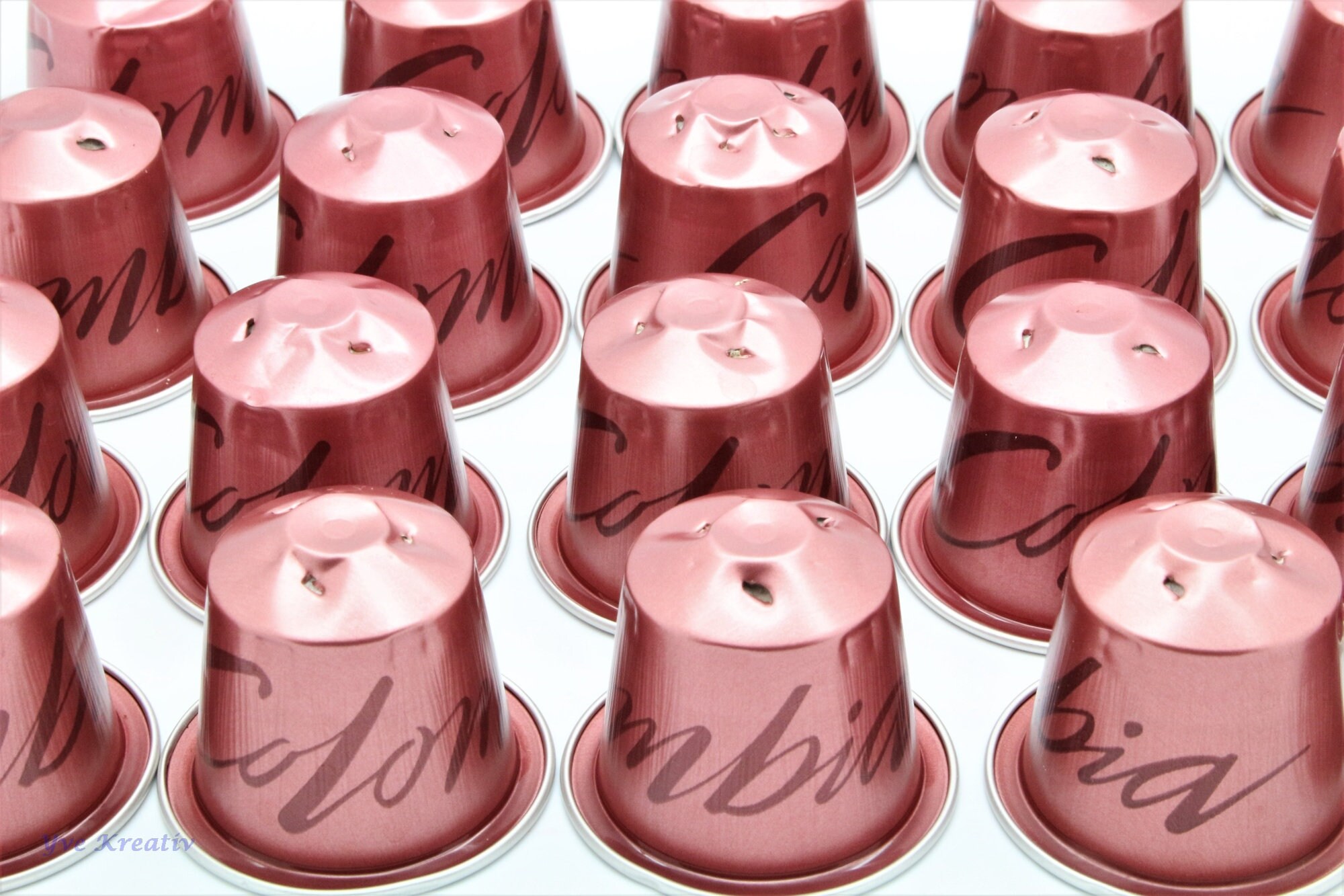 10 leere Kaffeekapseln Farbe : rose / alt rosa  - zum Basteln  #KNS