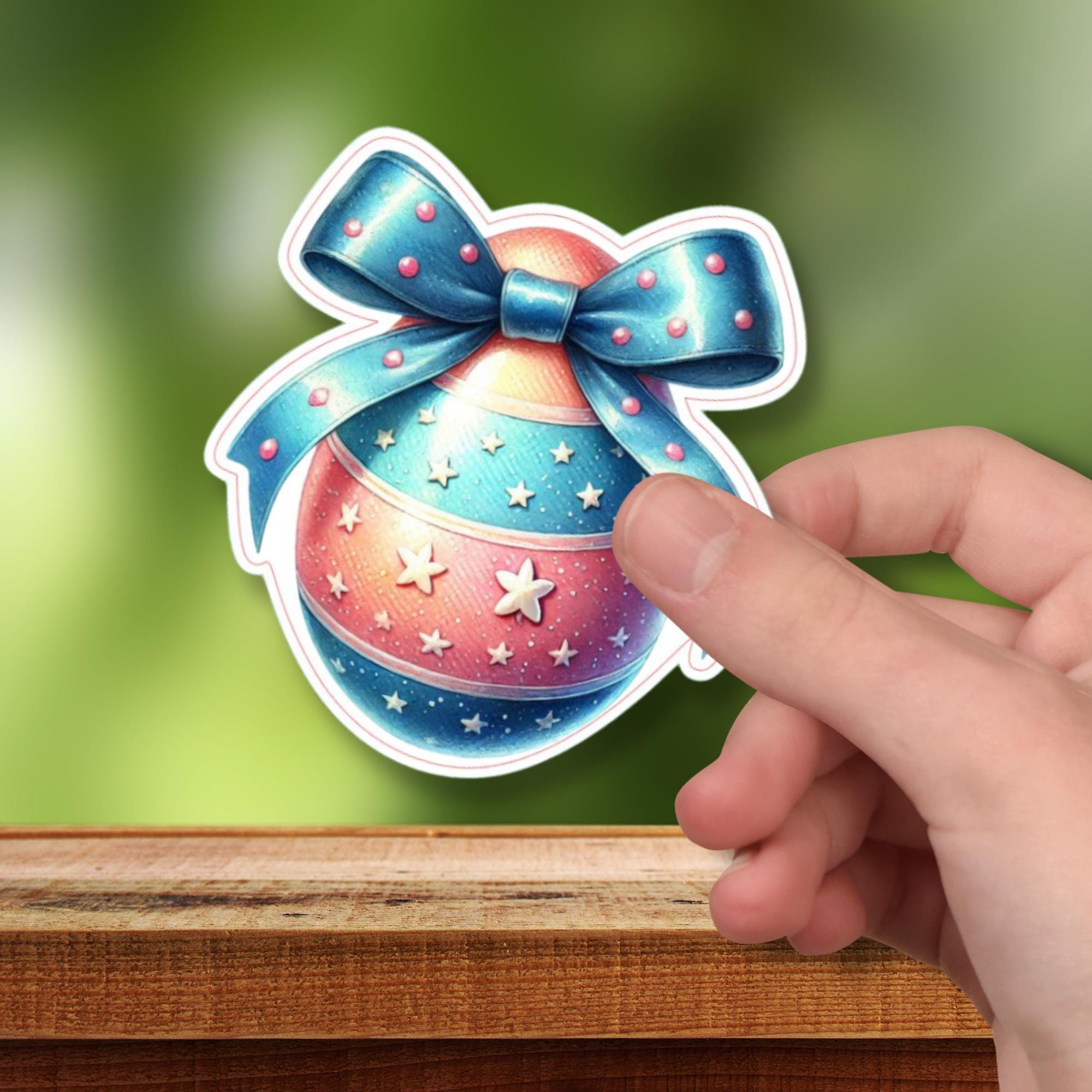 Aufkleber Ostern großer 8 cm Sticker Osterei Deko Osterfest Geschenkaufkleber Dekoei - zur Auswahl in Weiß oder Transparent  #SEG8