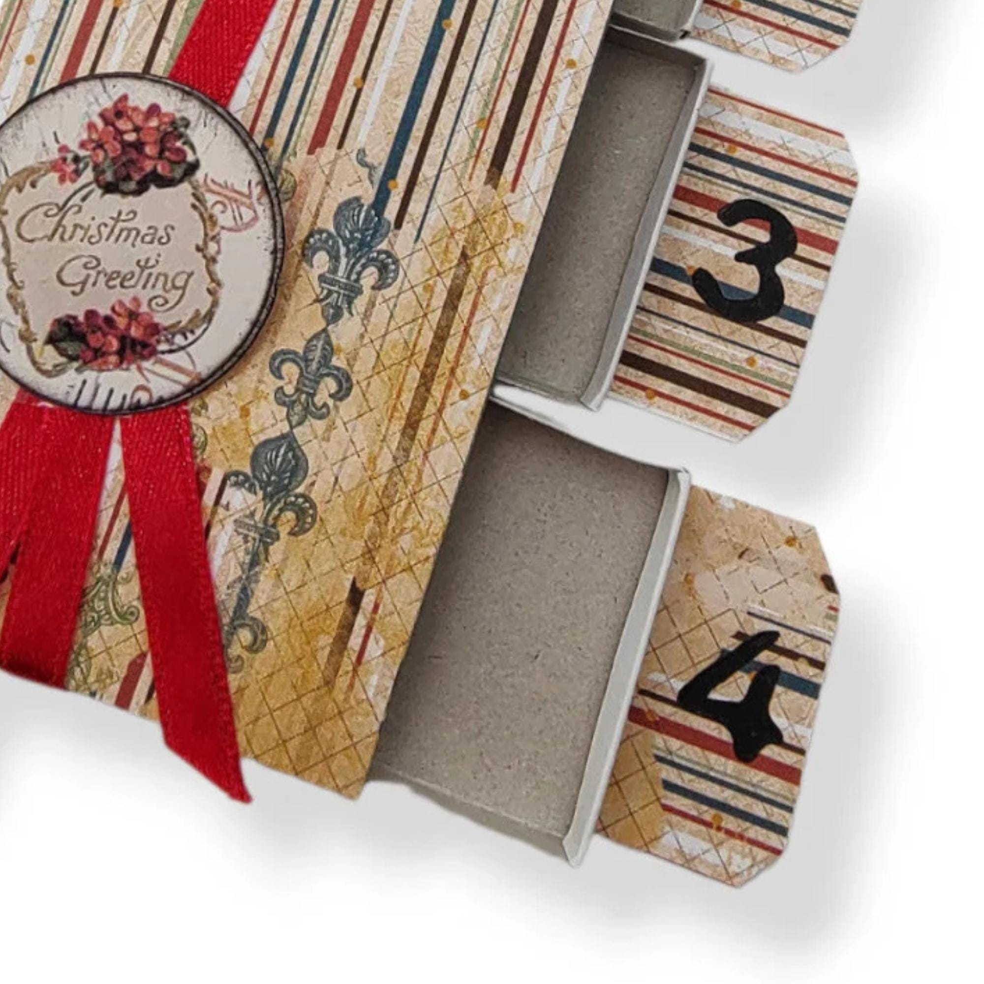 Adventskalender zum Befüllen aus 4 Streichholzschachteln Upcycling kleine Adventsgeschenke Geldgeschenk Weihnachten Mitbringsel #627796305