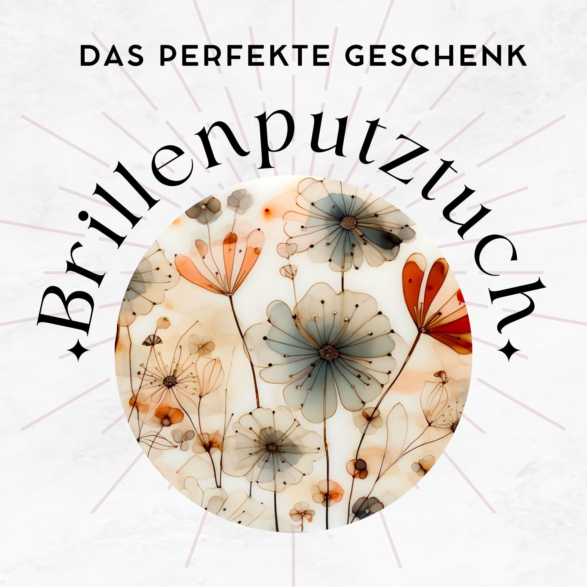 Brillenputztuch Mama Geschenk für Sie Mitbringsel Freundin bedrucktes Mikrofasertuch für Brillen Displays Aquarell Blumen #PF11