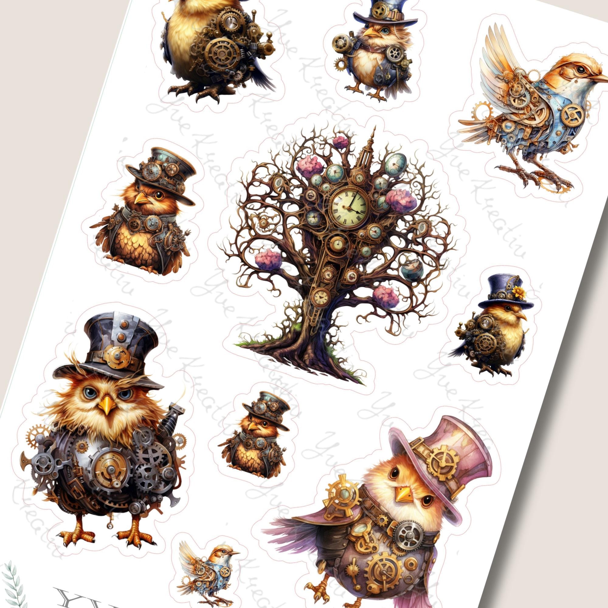 Sticker Bogen Aufkleber "Ostern Steampunk" | Sticker Set - 4 Stickerbogen zur Auswahl in Weiß - Transparent - Matt - Glanz #SBA6 Sticker Bogen Aufkleber "Ostern Steampunk" | Sticker Set - 4 Stickerbogen zur Auswahl in Weiß - Transparent - Matt - Glanz #SBA6