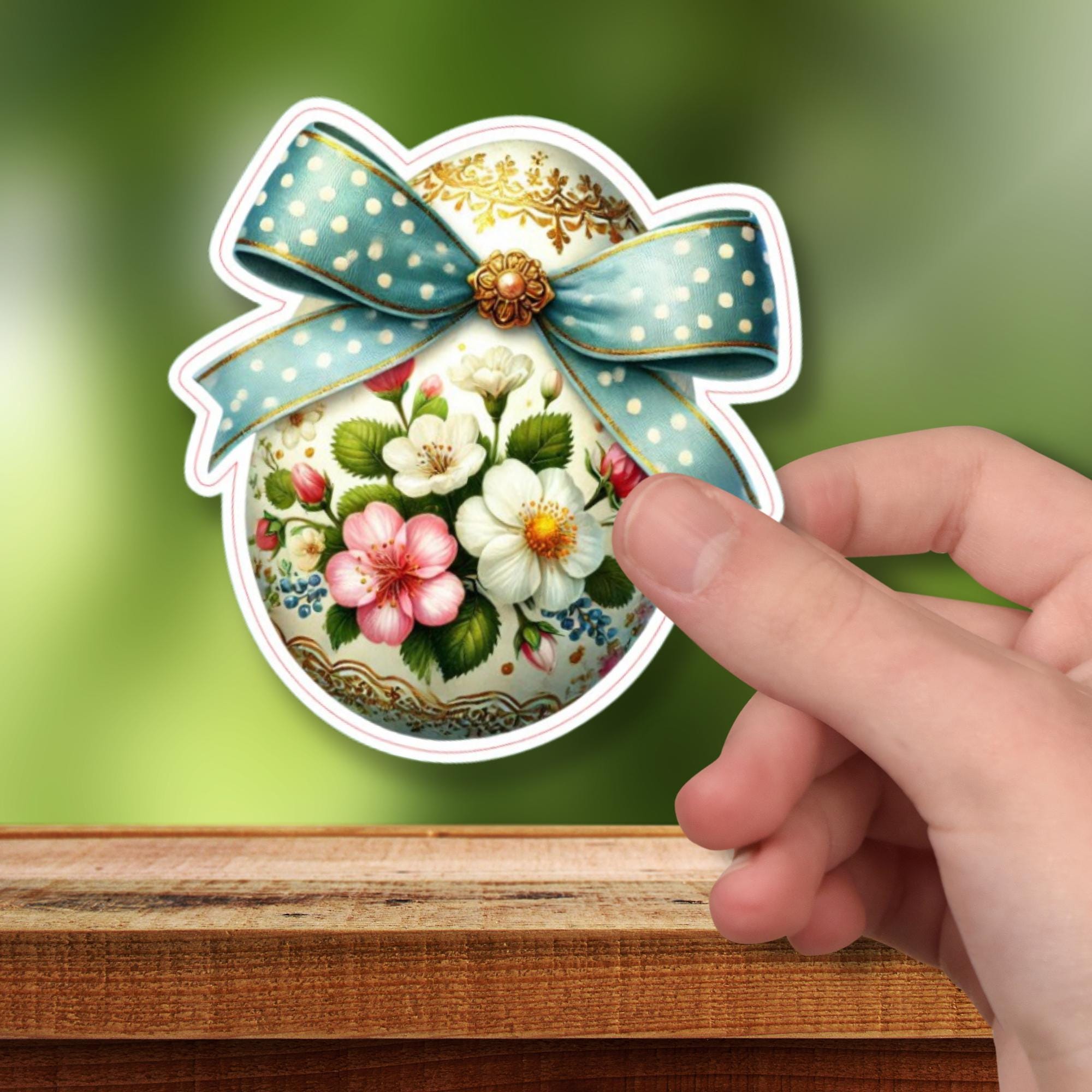 Aufkleber Ostern großer 8 cm Sticker Osterei Deko Osterfest Geschenkaufkleber Dekoei - zur Auswahl in Weiß oder Transparent  #SEG8