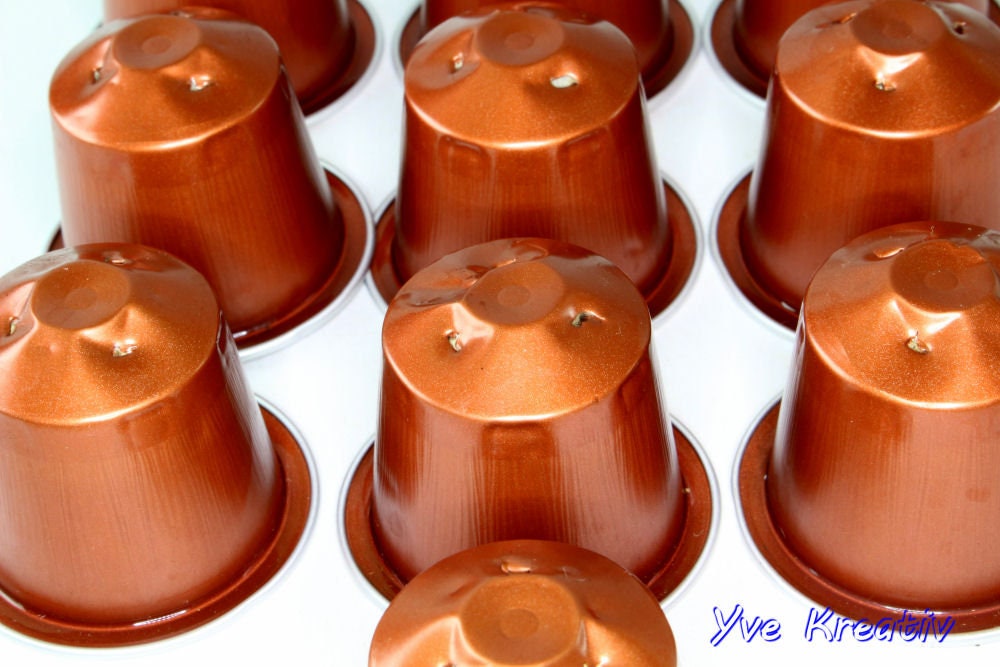 10 leere Kaffeekapseln Farbe : rotbraun  #KNS
