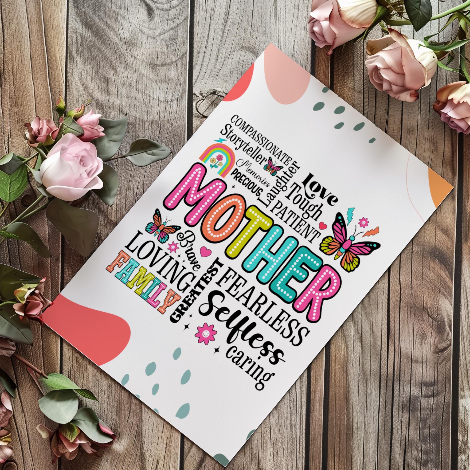 Geschenk Muttertag Postkarte Mama Karte Glückwunschkarte Grußkarte Geschenkkarte auf DIN A6 Karte mit Glanzoberfläche #PHO