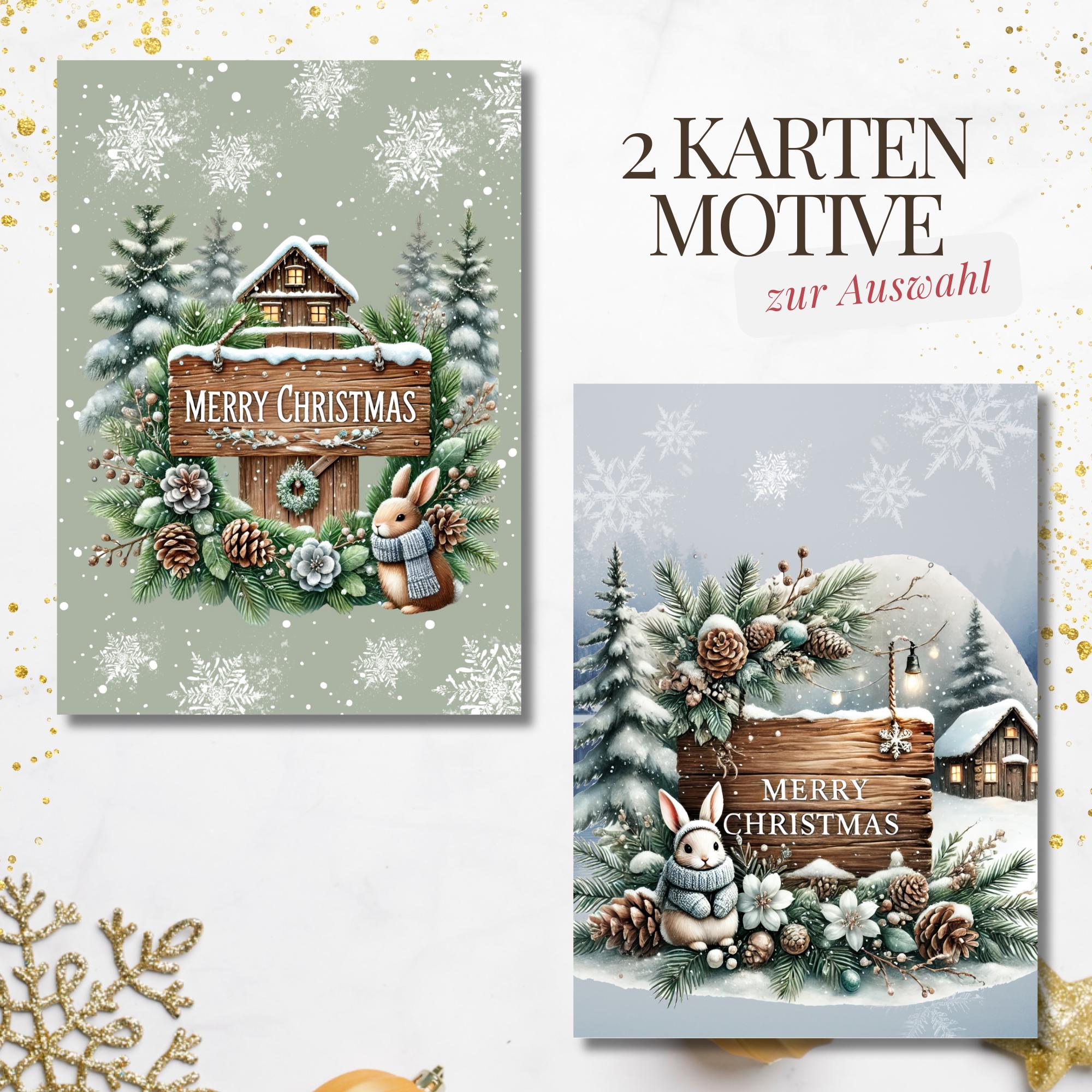 Weihnachtskarte, 2 Kartenmotive zur Auswahl, Postkarte, Grußkarte, Geschenkkarte, Weihnachtsgruß  #PHO