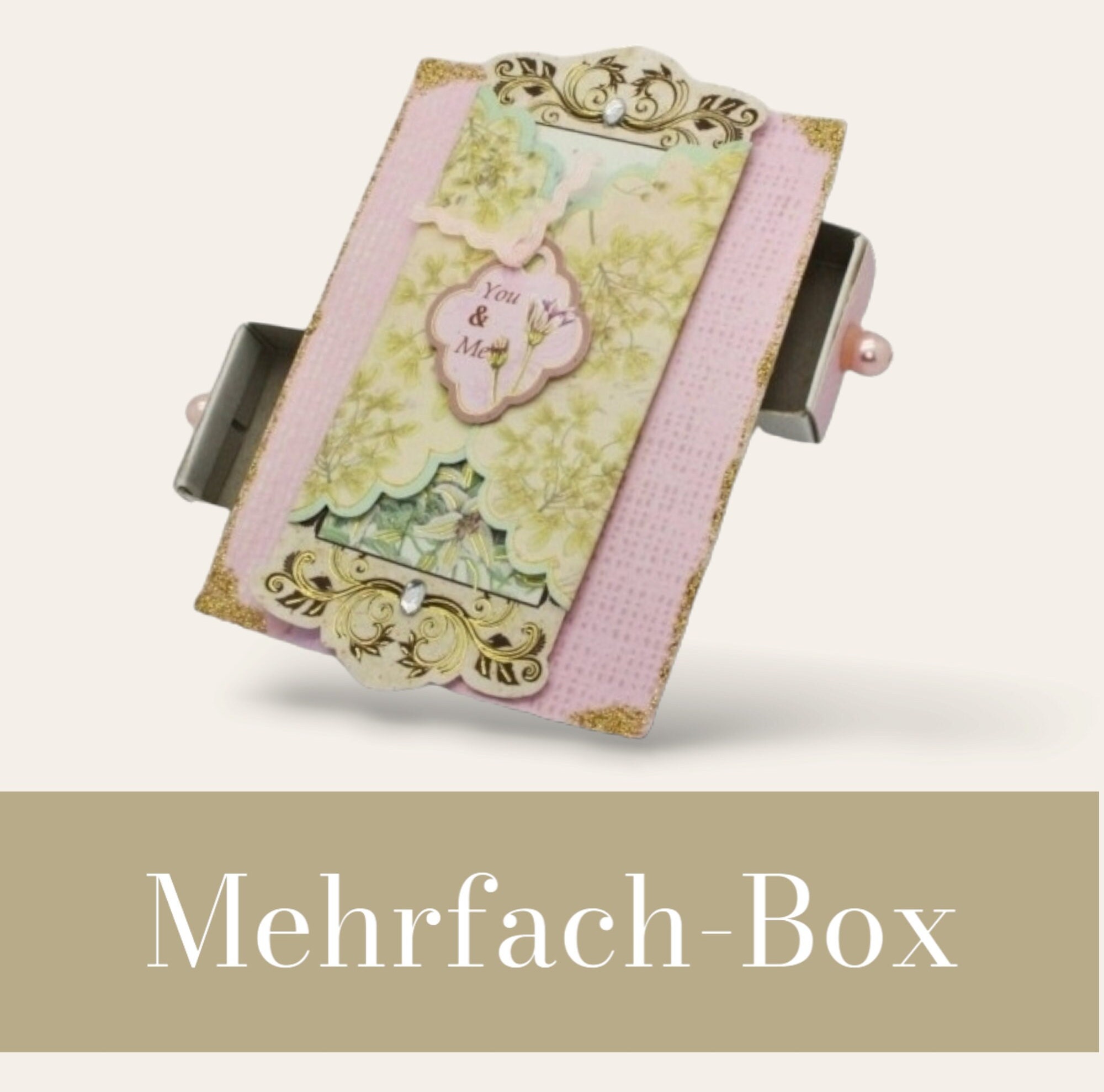 Kleine doppelt Schachtel, verzierte Streichholzschachtel als originelle Geschenkverpackung für Geld, Gutscheine und mehr
