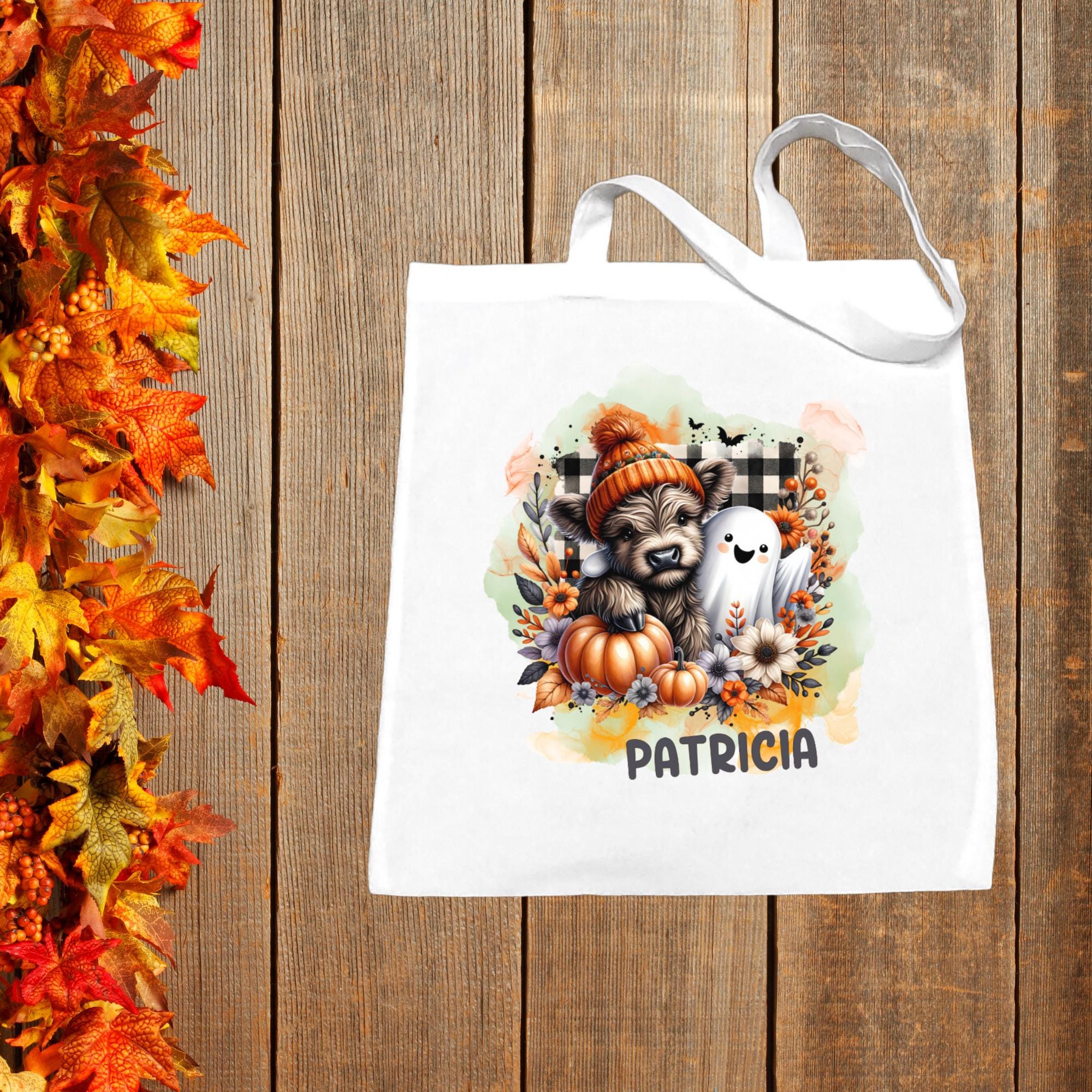 Stofftasche personalisierbar, Stoffbeutel, Einkaufstasche, Tasche zu Halloween oder als individuelles Geschenk zum Herbst  #STSUB