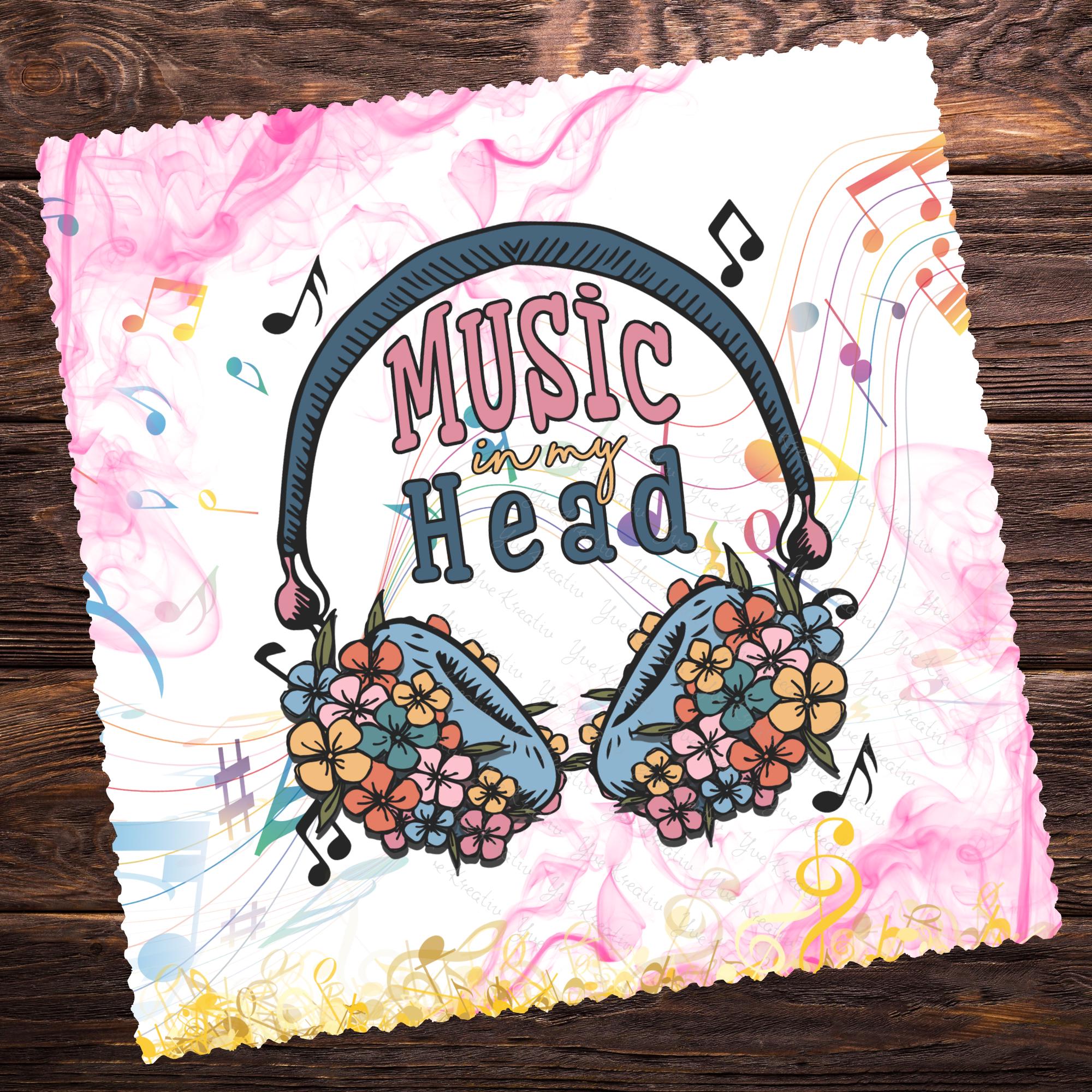 Brillenputztuch Musik Kopfhörer bedrucktes Mikrofasertuch für Sonnenbrille Display Handy Musiker Geschenk Musikerliebhaber #MC3