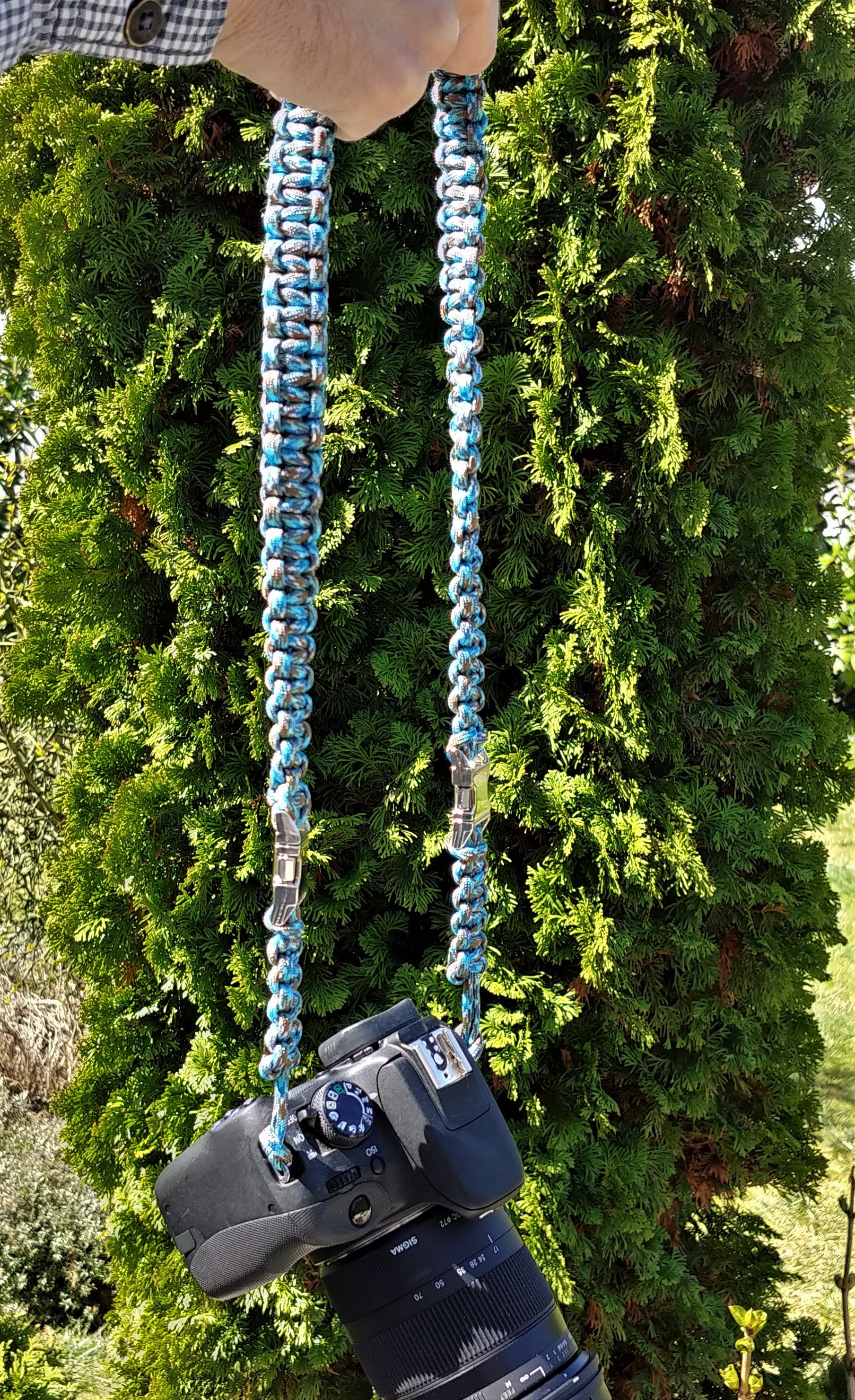 6 tlg. SET Kameragurt inkl. Handschlaufe geknotet aus Parachute Cord (Fallschirmschnur) Kamera Zubehör - Farbe "Türkis" 6 tlg. SET Kameragurt inkl. Handschlaufe geknotet aus Parachute Cord (Fallschirmschnur) Kamera Zubehör - Farbe "Türkis"