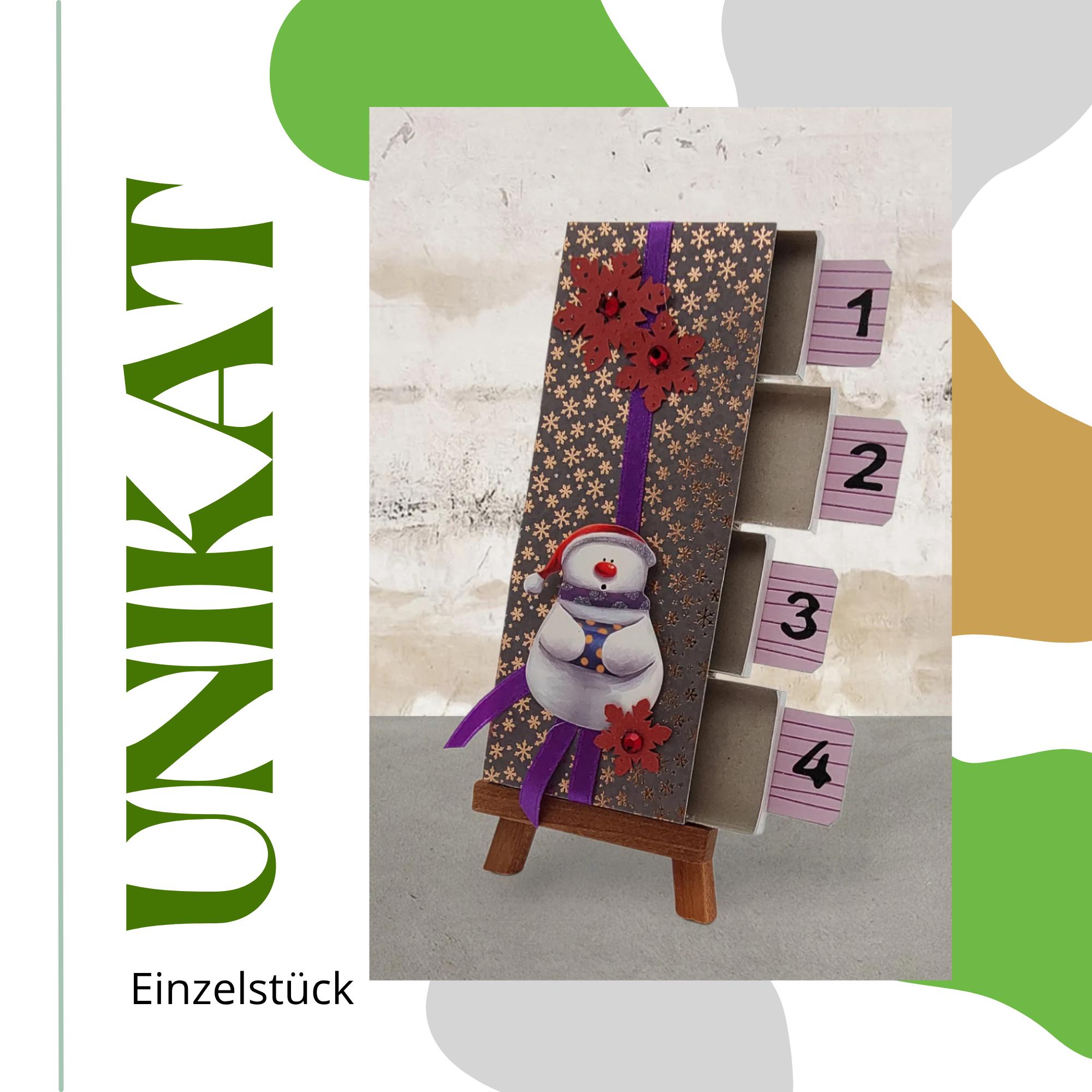 Adventskalender zum Befüllen aus 4 Streichholzschachteln Upcycling kleine Adventsgeschenke Geldgeschenk Weihnachten Mitbringsel #613960872