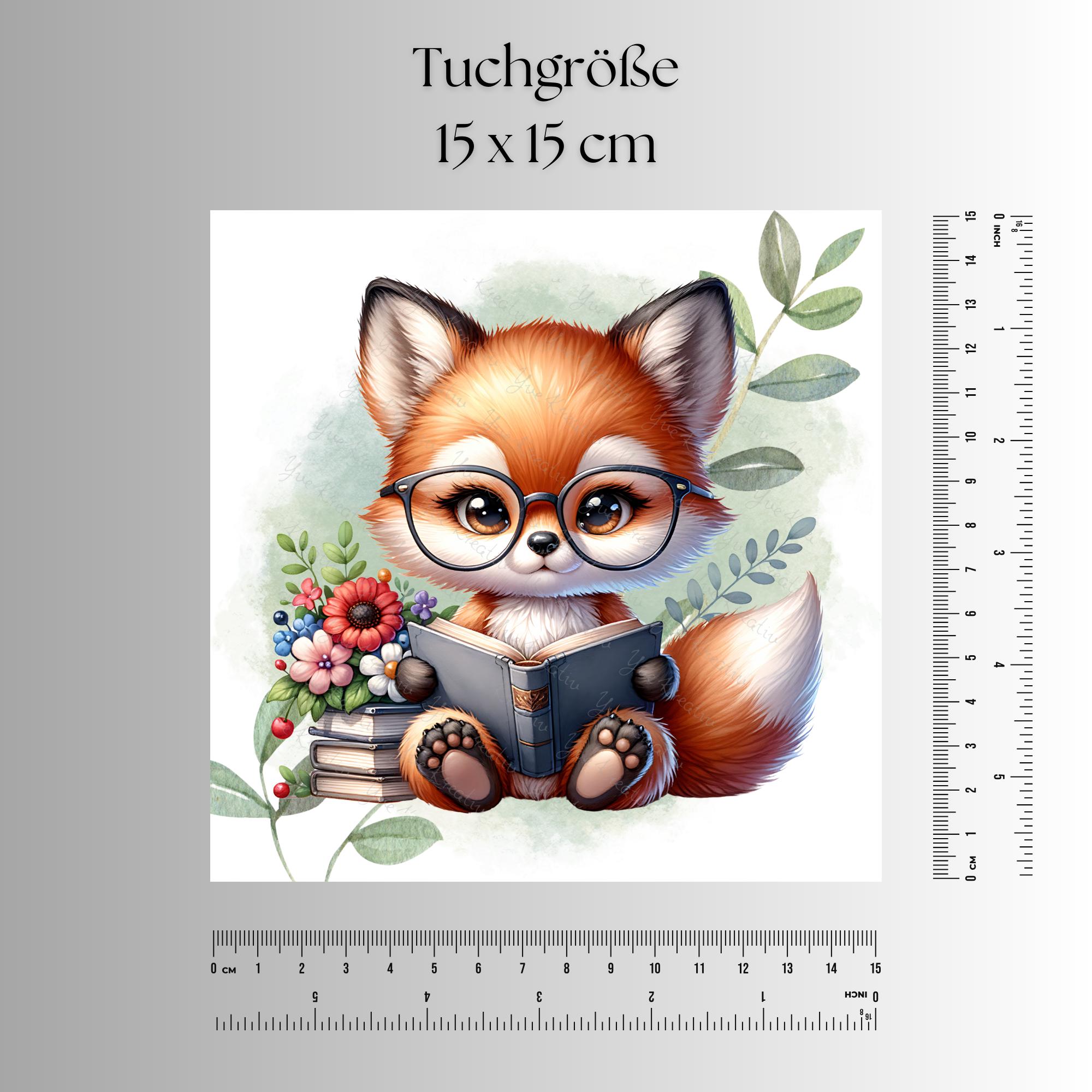 Brillenputztuch bedrucktes Mikrofasertuch für Brillen Kameratuch Brillentuch für Displays Objektive Geschenk Geburtstag Fuchs #TI128