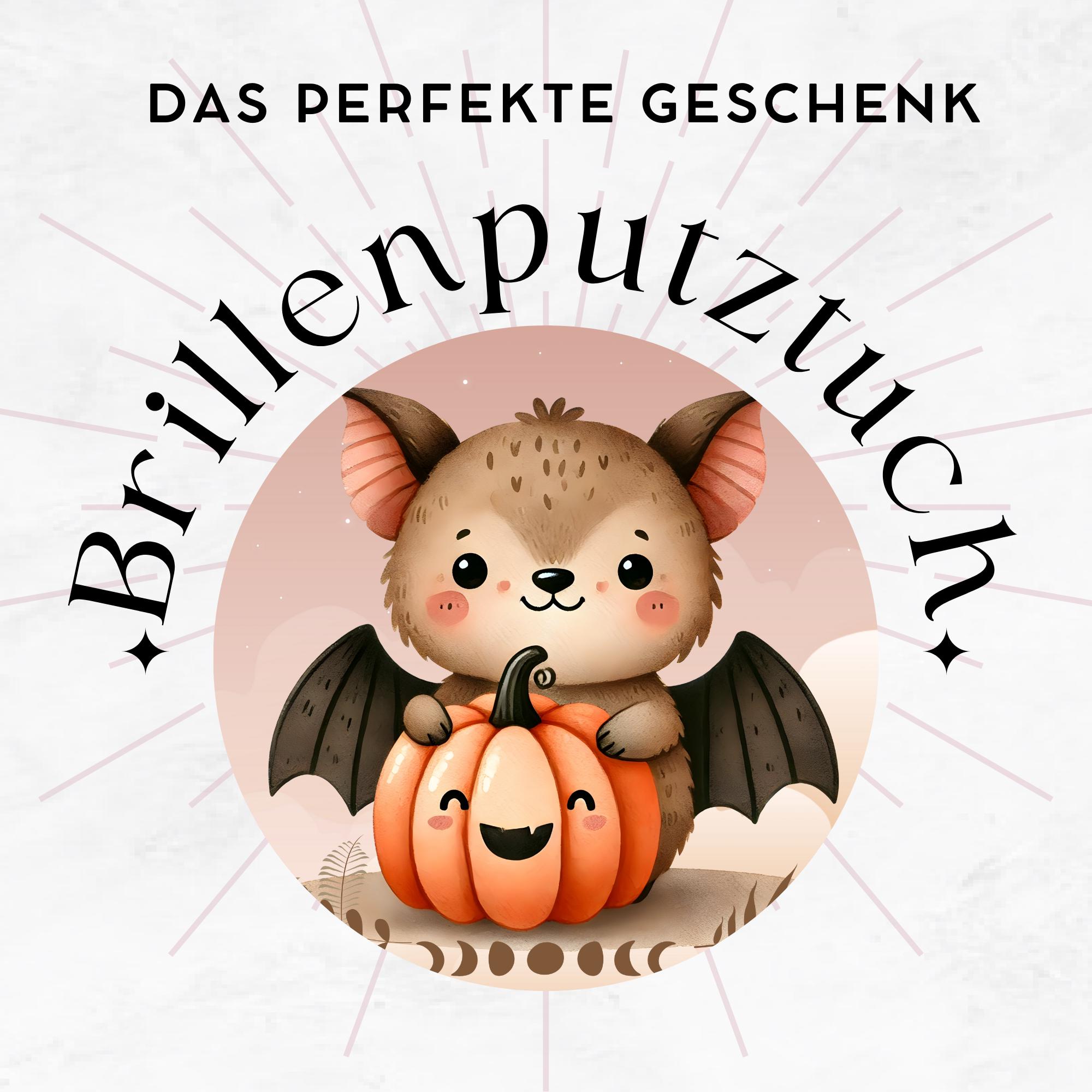 Brillenputztuch Fledermaus bedrucktes Mikrofasertuch für Sonnenbrille Displays Handy niedliches Geschenk Halloween Mitbringsel #TI165