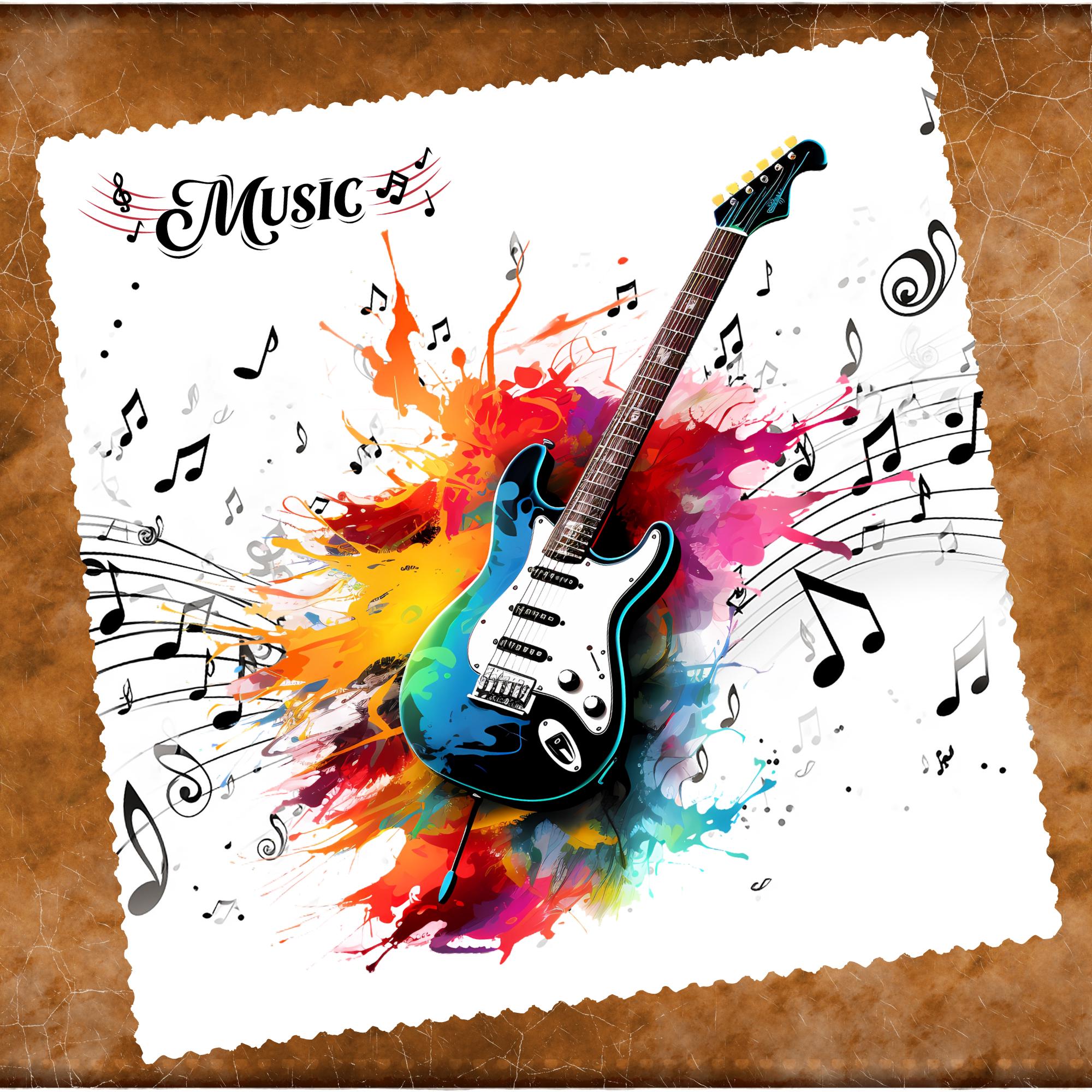 Brillenputztuch Gitarre bedrucktes Mikrofasertuch für Brillen Tuch für Displays Geschenk Musiker Mitbringsel Gitarrenspieler #MC14