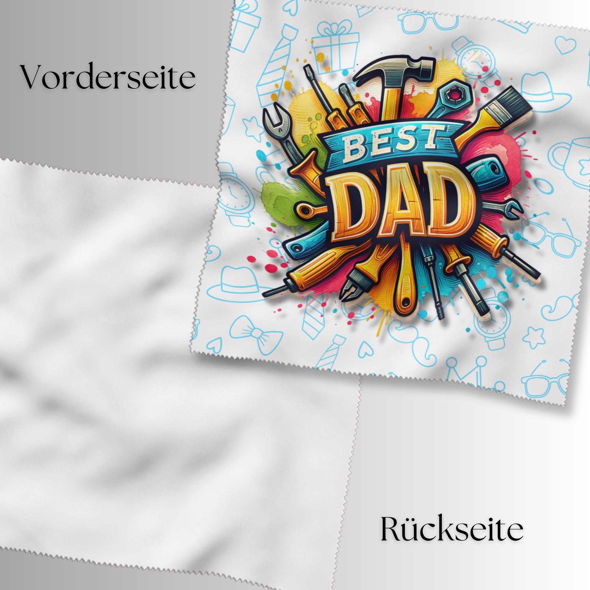 Brillenputztuch Geschenk Vatertag Papa Dad bedrucktes Mikrofasertuch für Brillen Displays Objektive #VA5