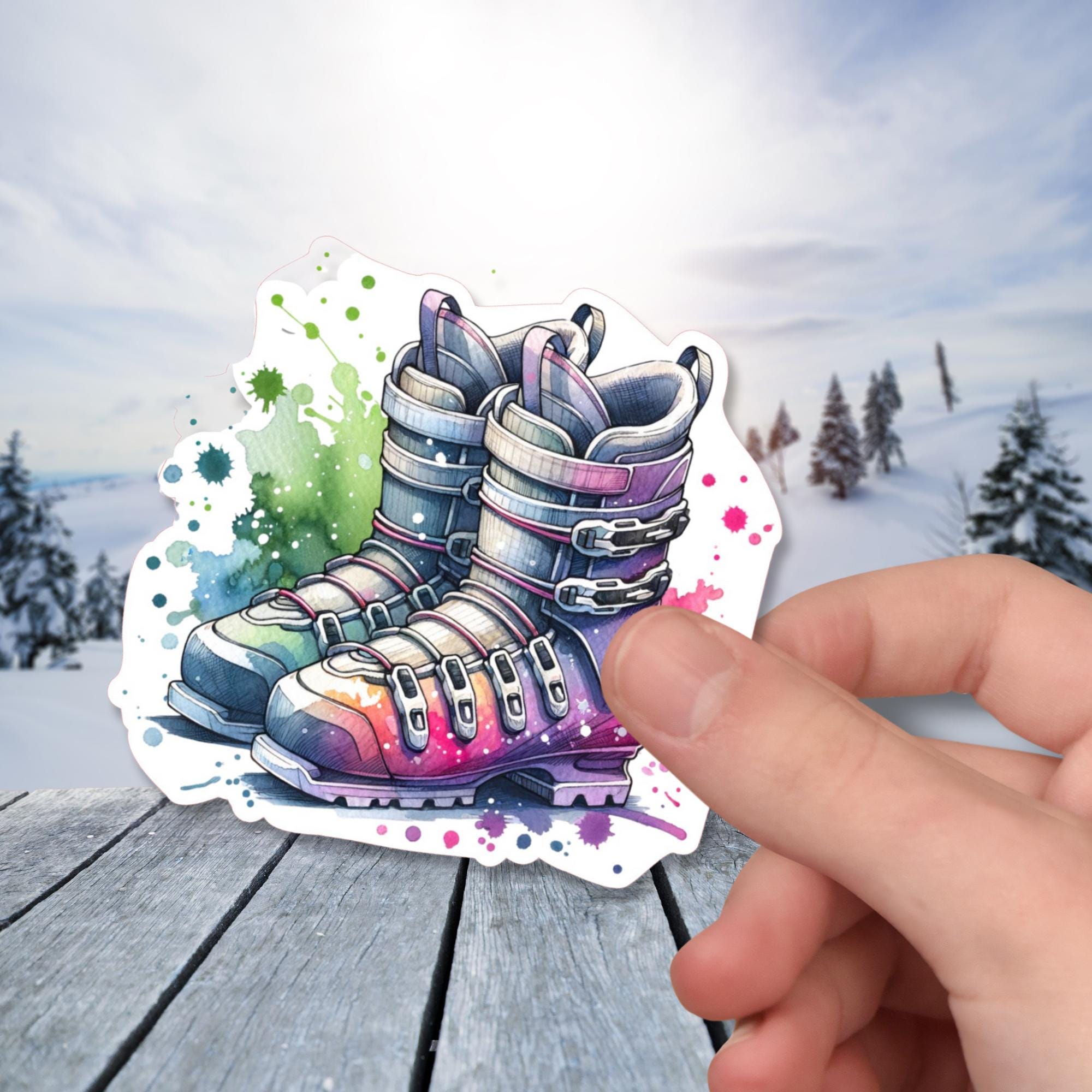 Kofferaufkleber, Aufkleber, Reiseaufkleber für Skiurlaub, großer Koffer Sticker  - 3 Aufkleber zur Auswahl in Weiß oder Transparent  #SEG8