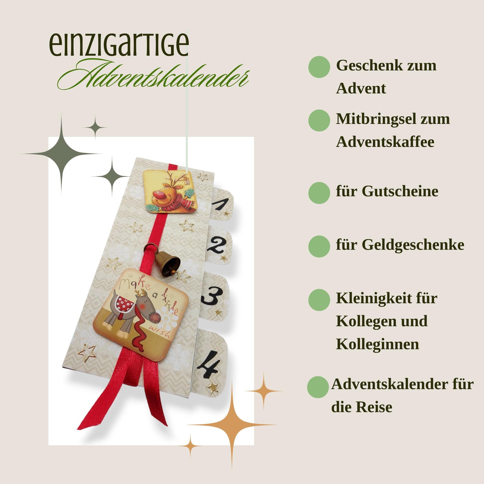 Adventskalender zum Befüllen aus 4 Streichholzschachteln Upcycling kleine Adventsgeschenke Geldgeschenk Weihnachten Mitbringsel #613960800