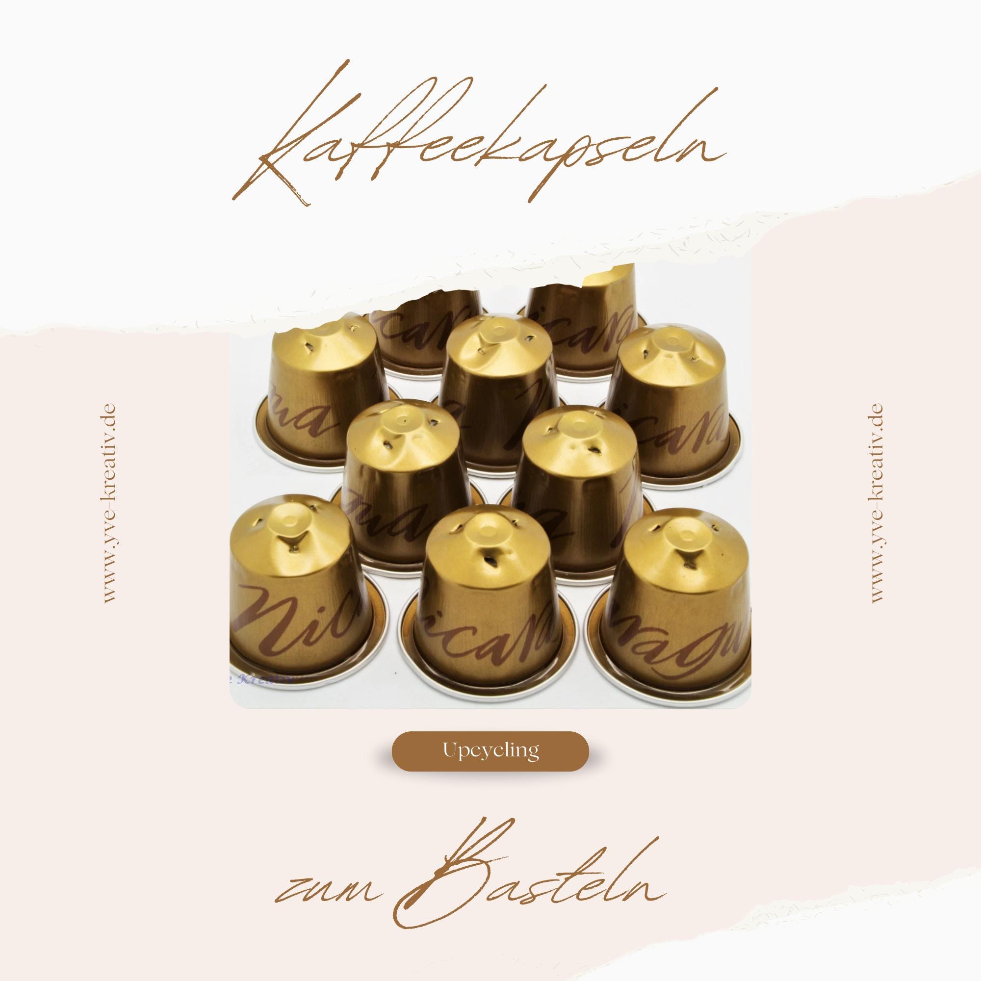 10 leere Kaffeekapseln Farbe gold zum Basteln Gestalten Bastelmaterial DIY Schmuckherstellung Zubehör #KNS 10 leere Kaffeekapseln Farbe gold zum Basteln Gestalten Bastelmaterial DIY Schmuckherstellung Zubehör #KNS