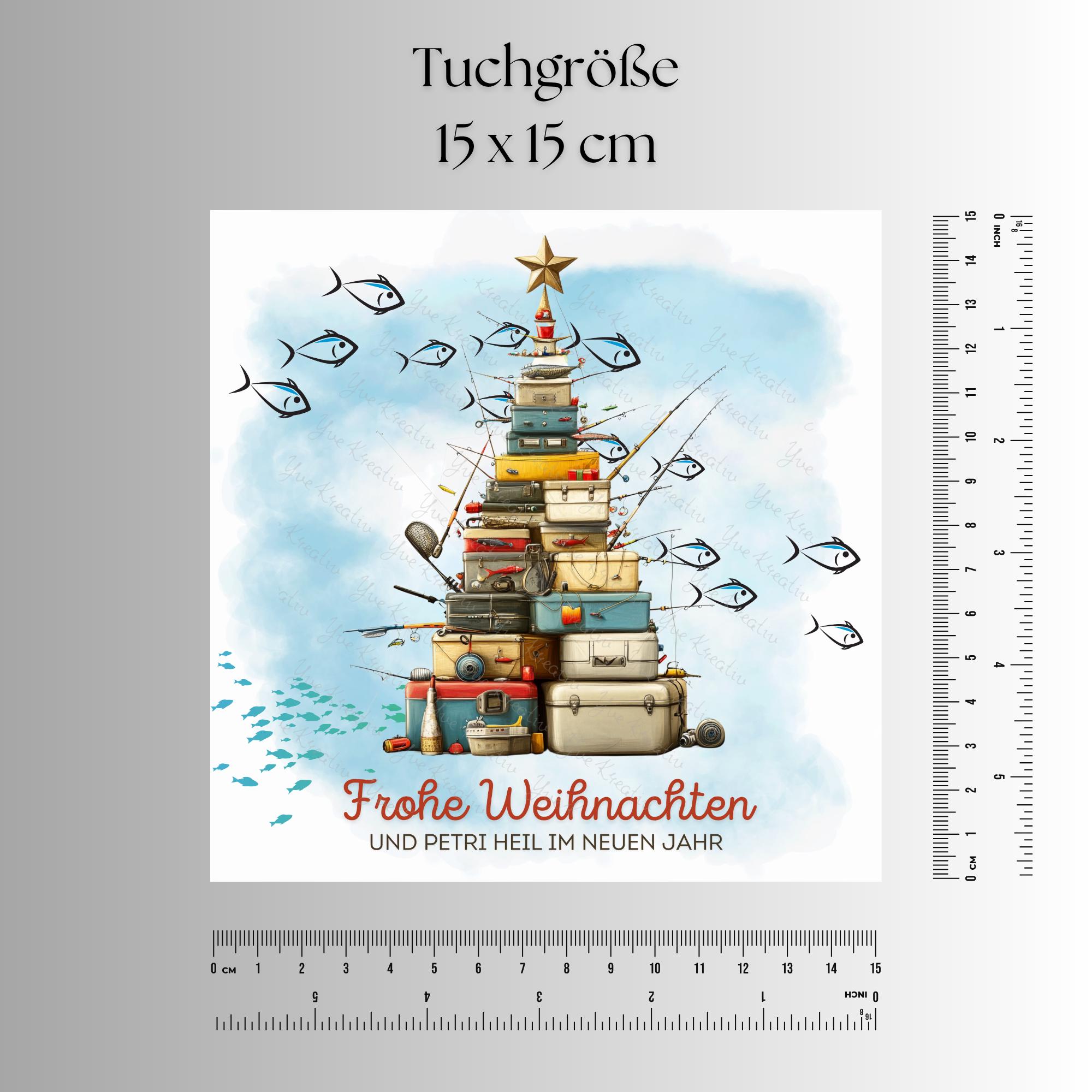 Brillenputztuch Tannenbaum Weihnachten Wichtelgeschenk Mitbringsel Angler Geschenk bedrucktes Mikrofasertuch für Brillen Display Handy #WE27