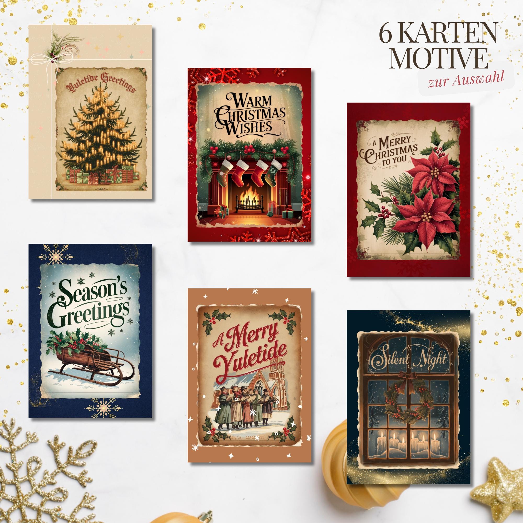 Weihnachtskarte, Postkarte SET oder 6 Kartenmotive zur Auswahl, Grußkarte, Nostalgische Weihnachten, Geschenkkarte, Weihnachtsgruß #PHO Weihnachtskarte, Postkarte SET oder 6 Kartenmotive zur Auswahl, Grußkarte, Nostalgische Weihnachten, Geschenkkarte, Weihnachtsgruß #PHO